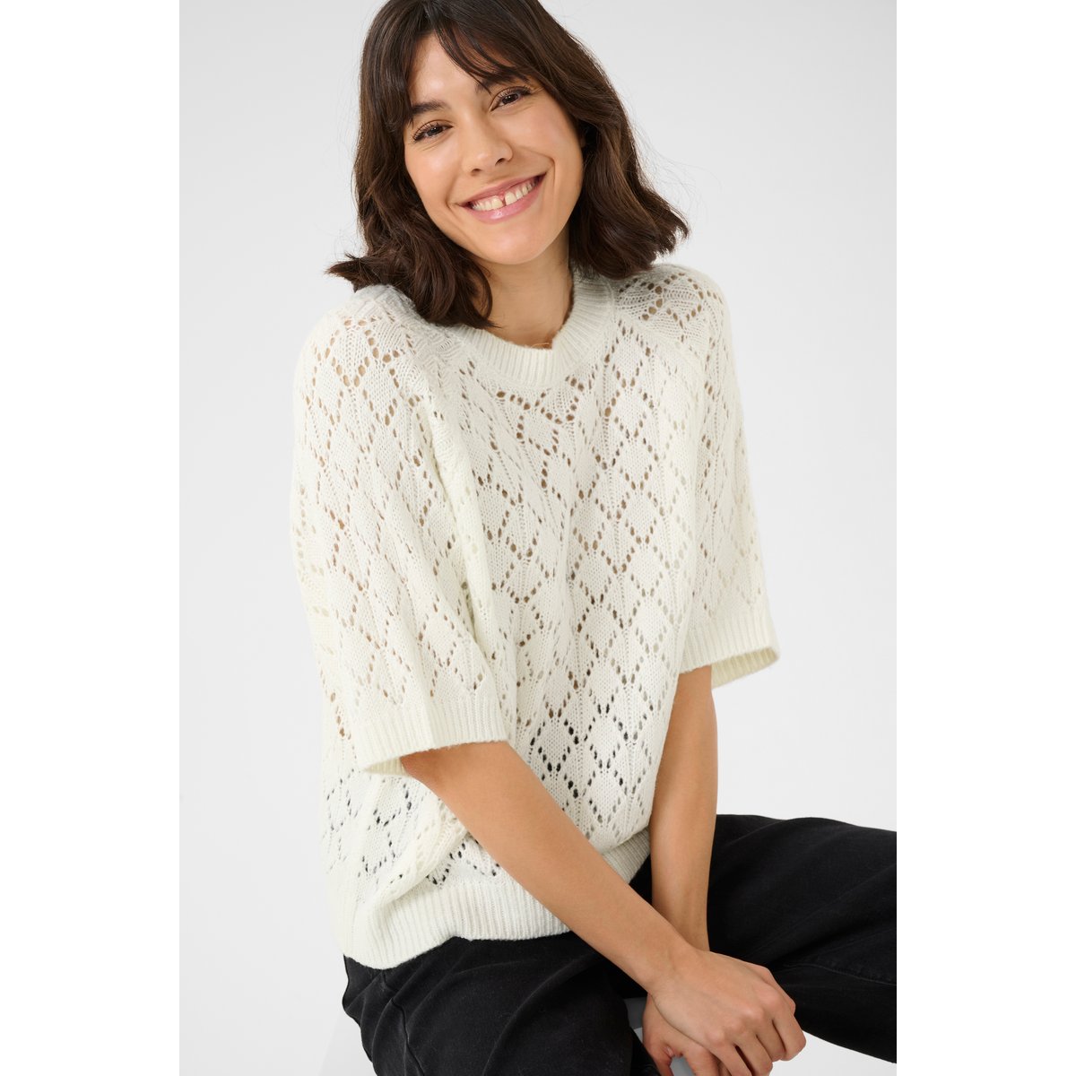 Knitted pullover blanc, KAFFE
