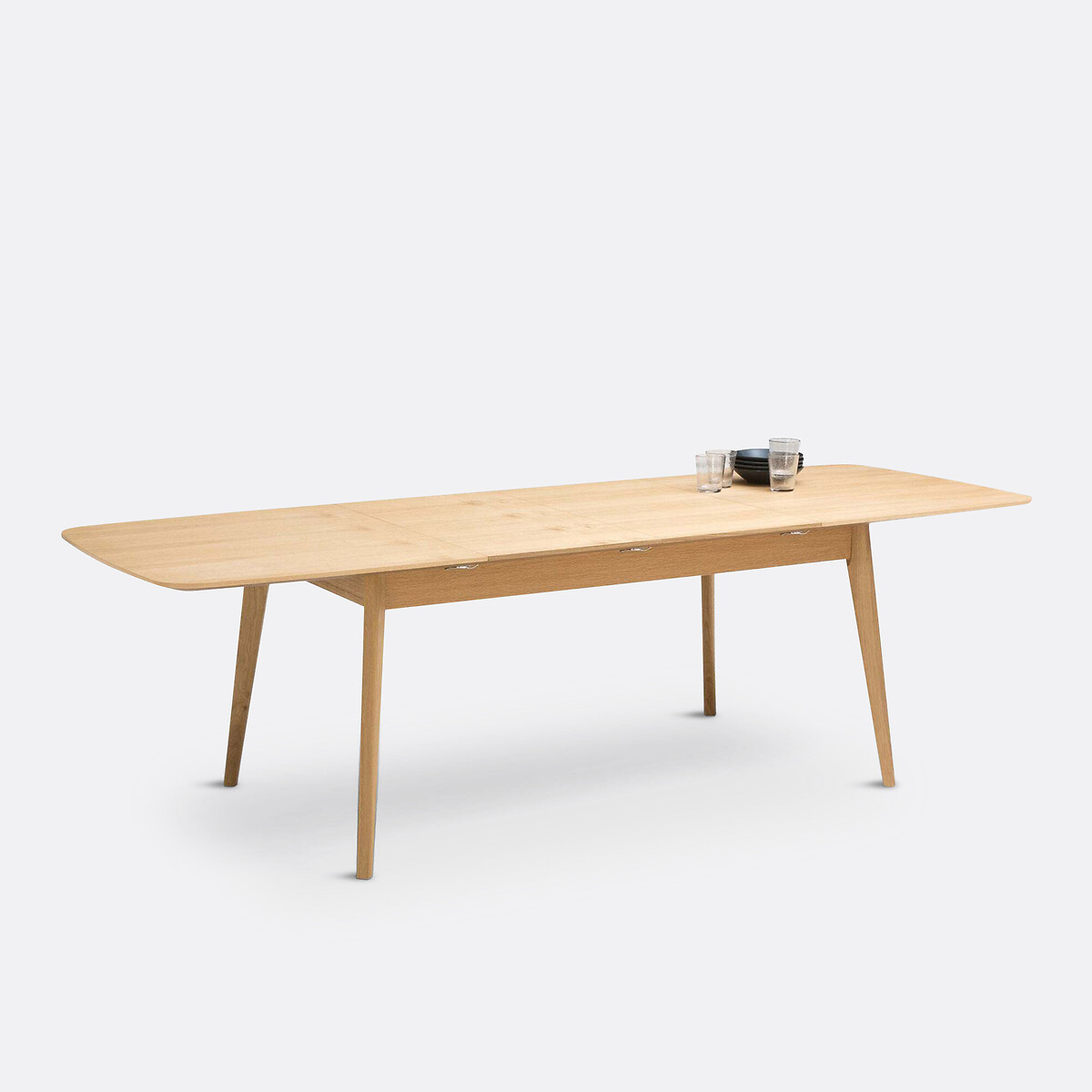 Table à manger, extensible, en chêne et plaqué, 4 à 10 couverts, BIFACE chêne, LA REDOUTE INTERIEURS