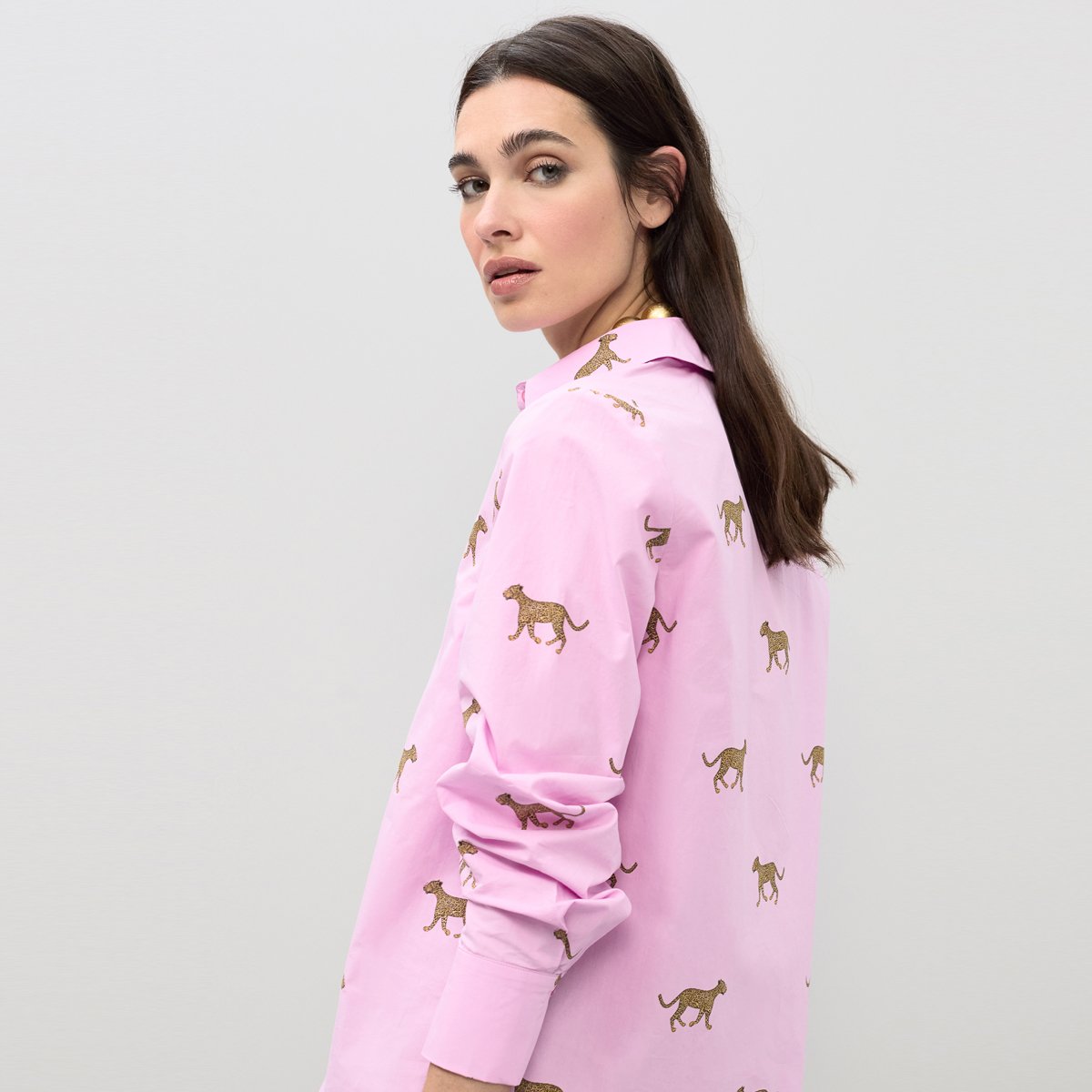 Blouse ample à imprimé animal rose pâle, LOLA CASADEMUNT