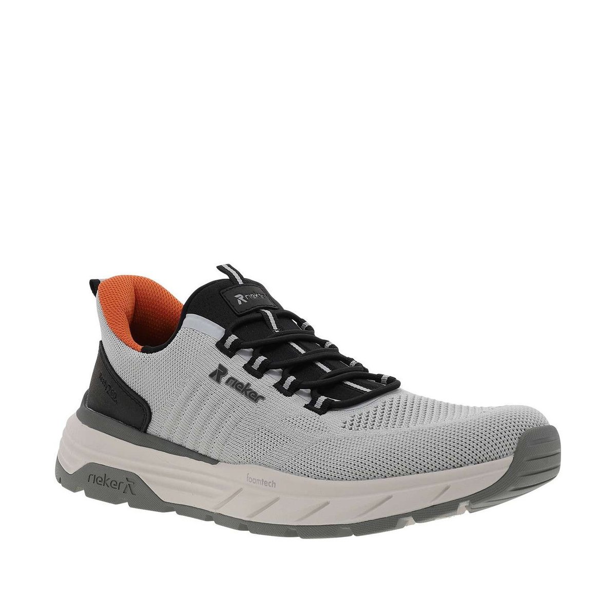 Sneakers noires à semelle plate avec une fermeture à slip-on gris, RIEKER