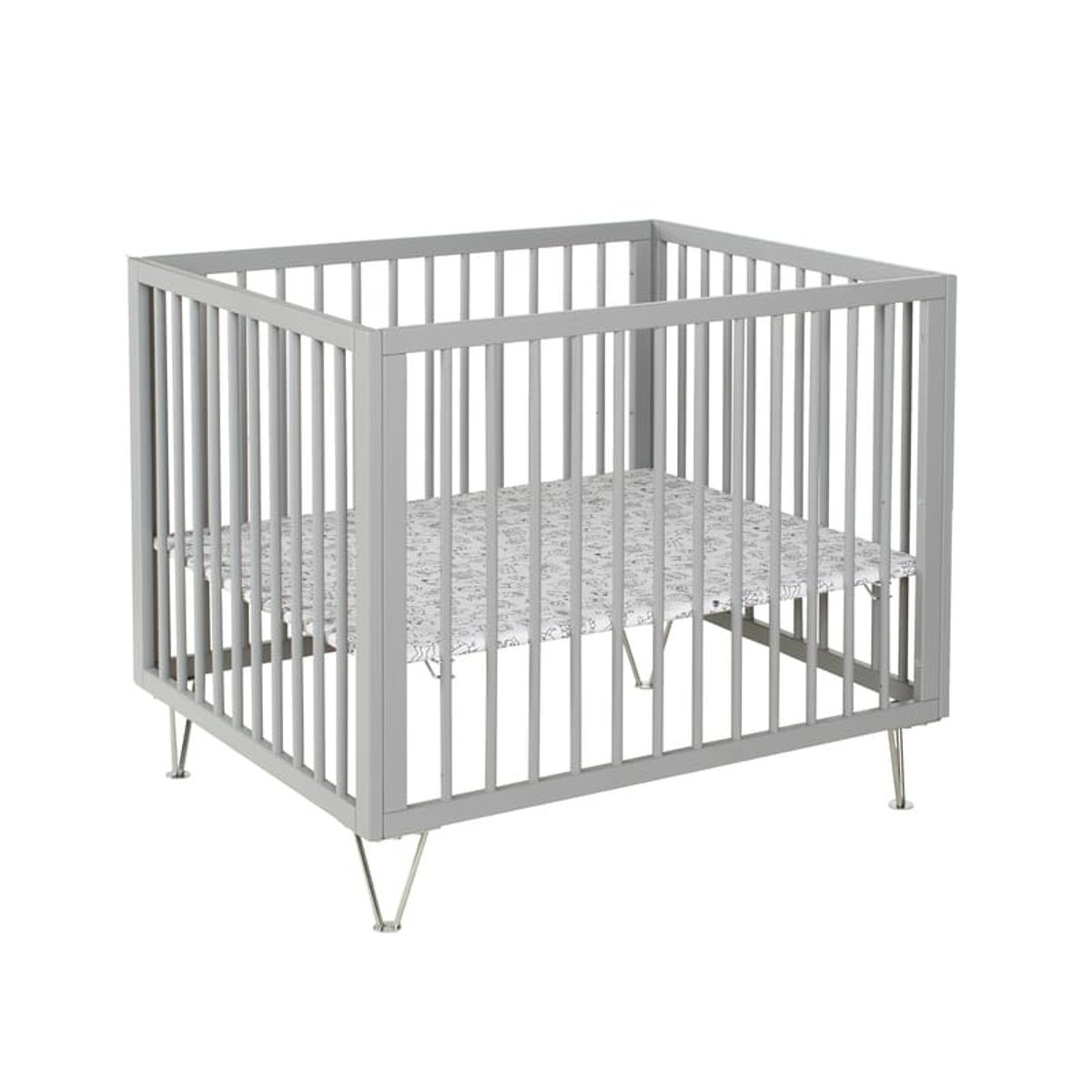 Parc Marit 84 x 102 cm avec tapis monster gris, GEUTHER