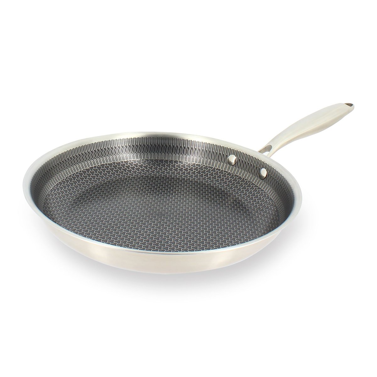 Poêle revêtu 30cm en acier inoxydable, TRINOX inox, MENASTYL