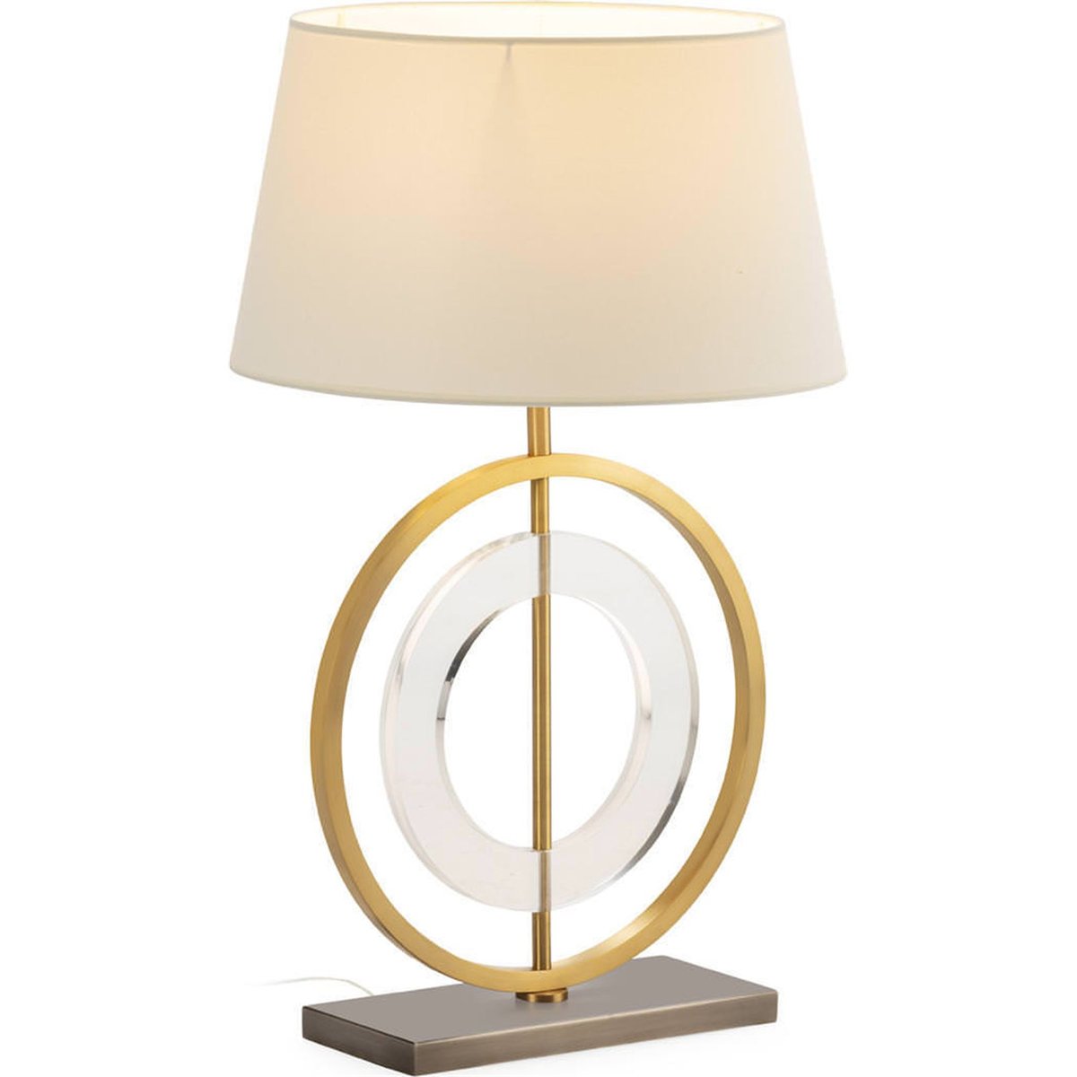 Lampe de table laiton, Design géométrique nickel vieilli et doré, RECOLLECTION