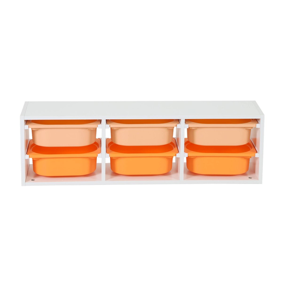 Meuble de rangement pour enfant 6 bacs de rangement colorés SORA orange, SWEEEK
