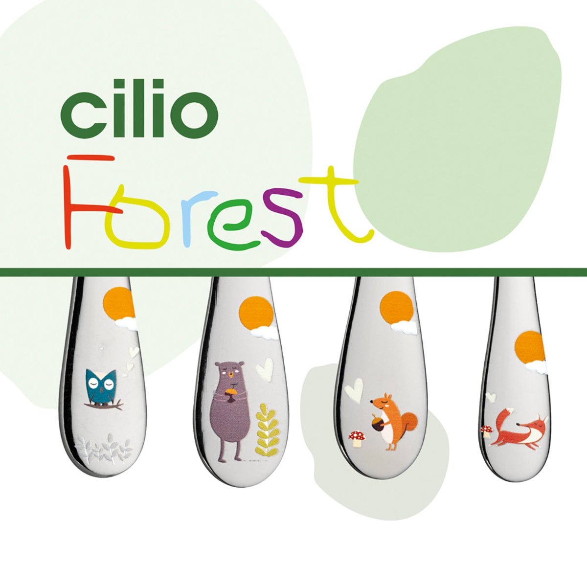 Couverts enfants Forest 4 pièces argent / métallique, CILIO