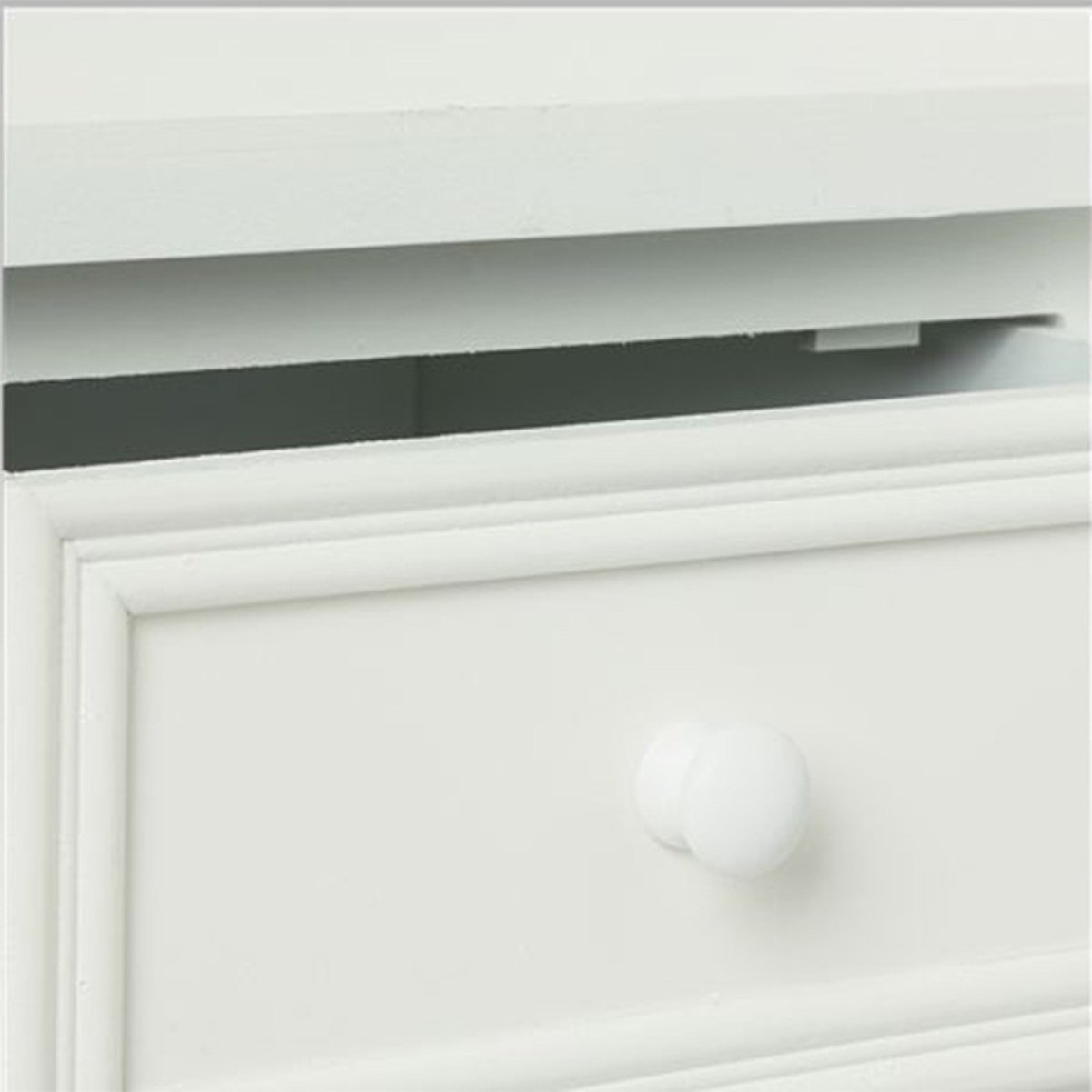 Console 2 tiroirs blanche Charme blanc, ATMOSPHERA