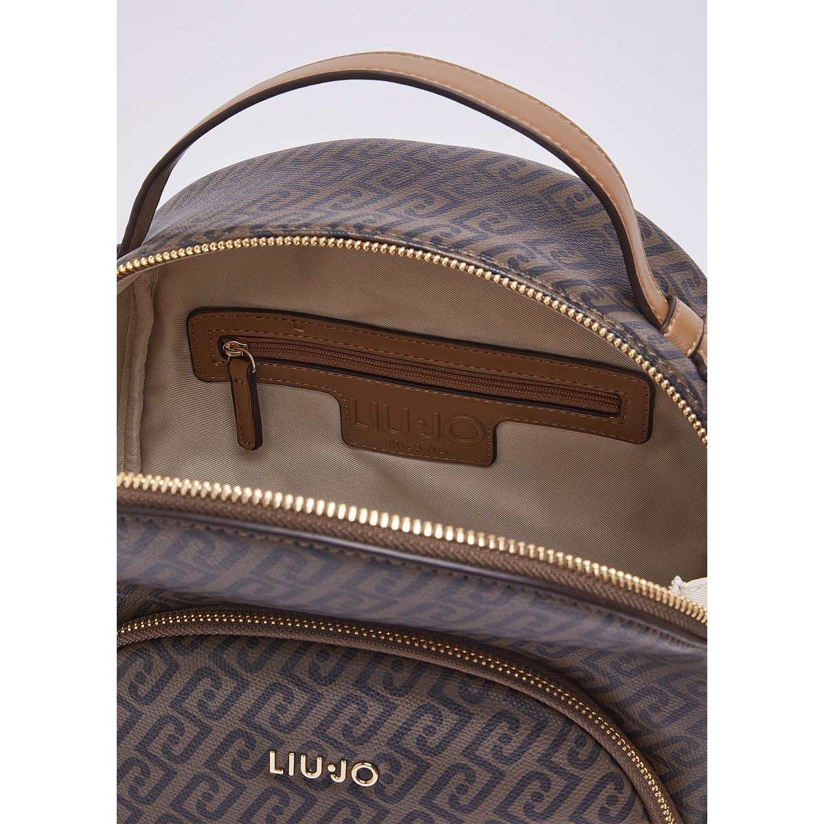Sac à dos monogramme beige, LIU JO
