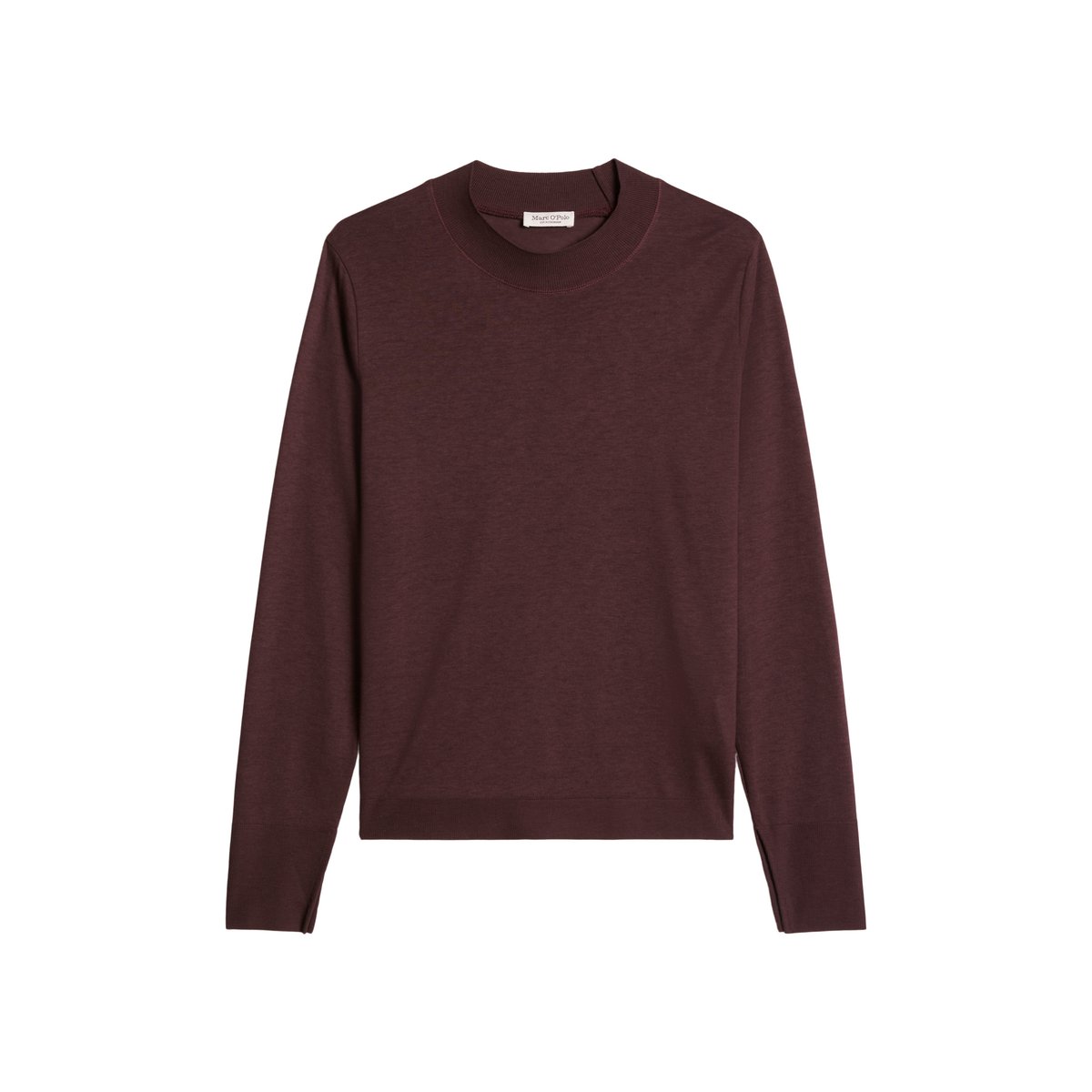 T-shirt long de luxe relaxed en mélange de TENCEL™ Lyocell et de coton rouge, MARC O'POLO
