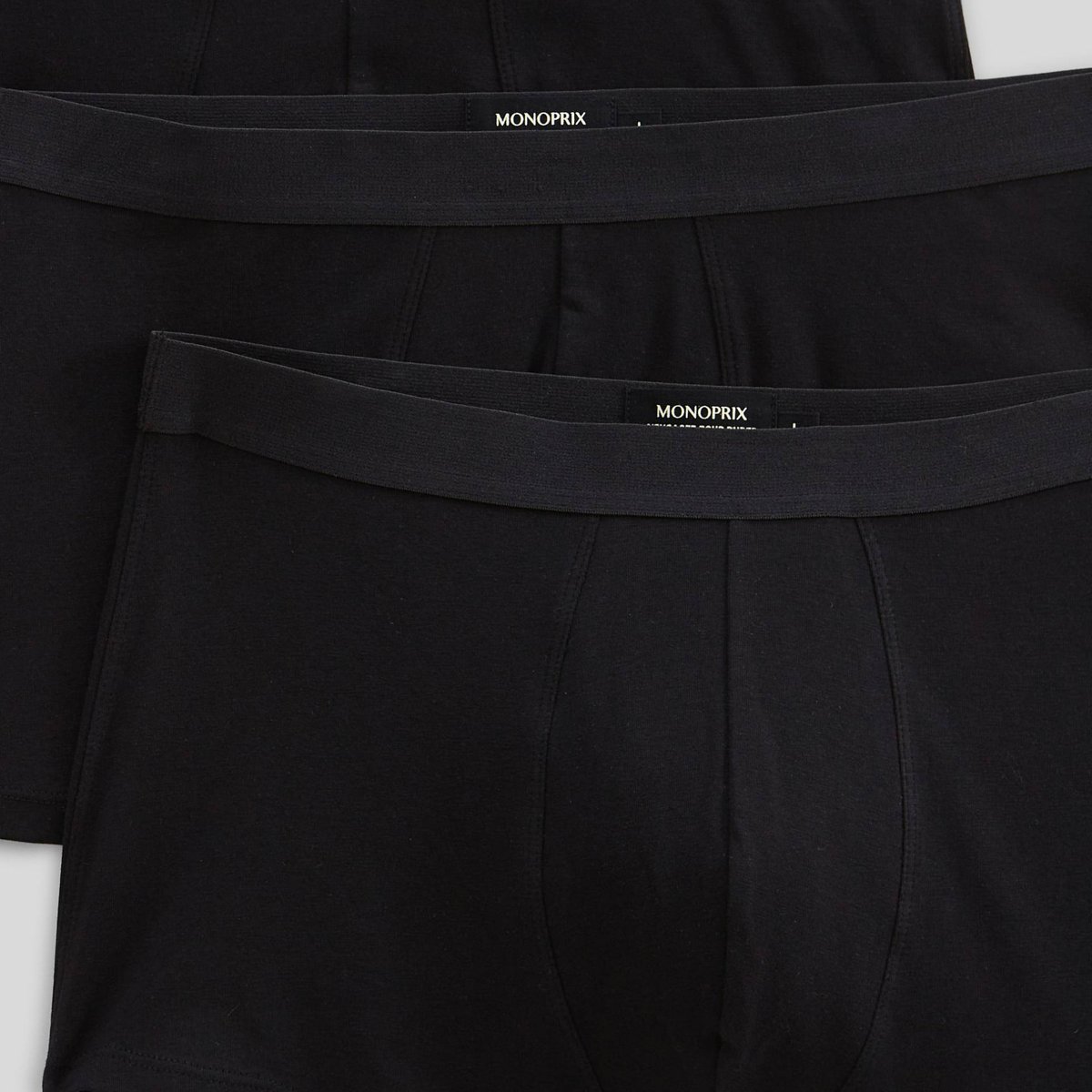 Lot de 3 boxers en coton BIO GOTS noir 1, MONOPRIX