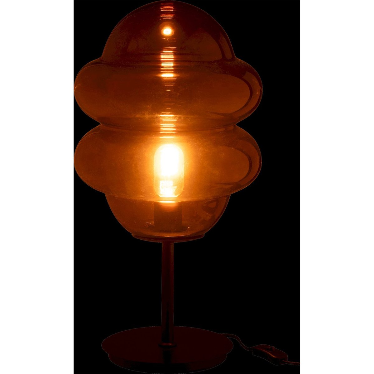 Lampe en verre forme organique cuillère de miel miel ambré marron, RECOLLECTION