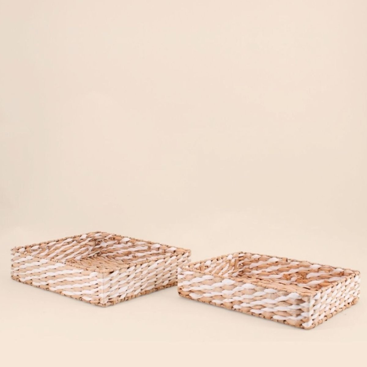 Lot de 2 plateaux naturels bicolores naturel, ORNAMI