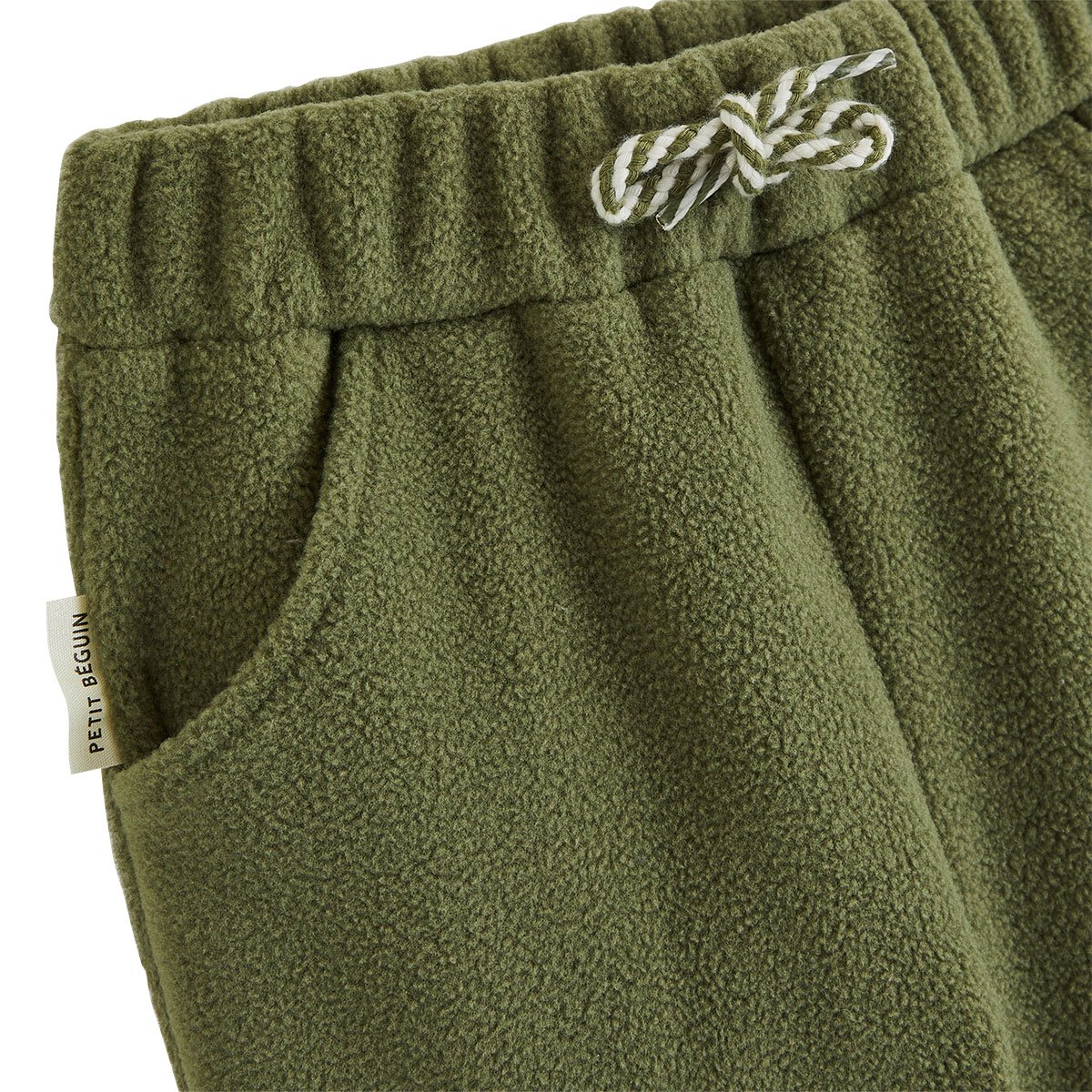 Pantalon bébé en polaire Pistache kaki, PETIT BEGUIN