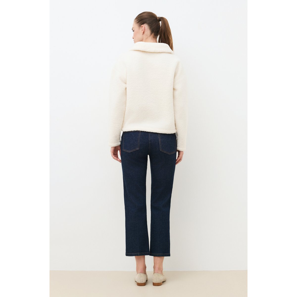 Sweat droit col camionneur TLEANDRO ecru, CAROLL