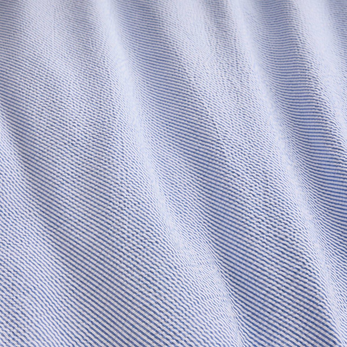 Housse de couette unie seersucker, percale de coton bio GOTS ciel, MONOPRIX