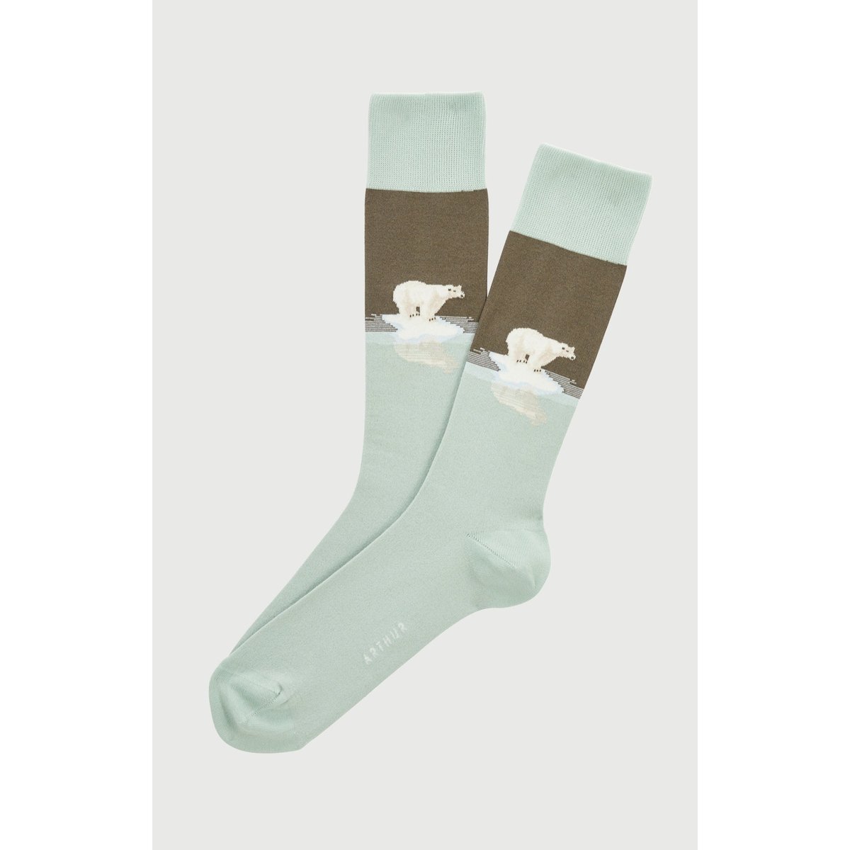 Chaussettes en coton imprimé Pôle position Blanc ice, ARTHUR
