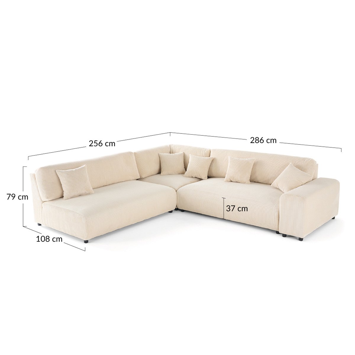 Canapé d'Angle gauche 6 places - GARANCE bleu nuit, BEST MOBILIER
