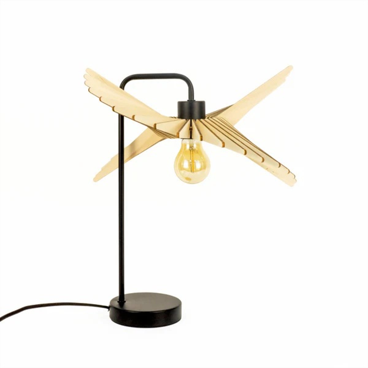 Lampe de table en bois de peuplier ALBA bois clair, ATELIER LOUPIOTE