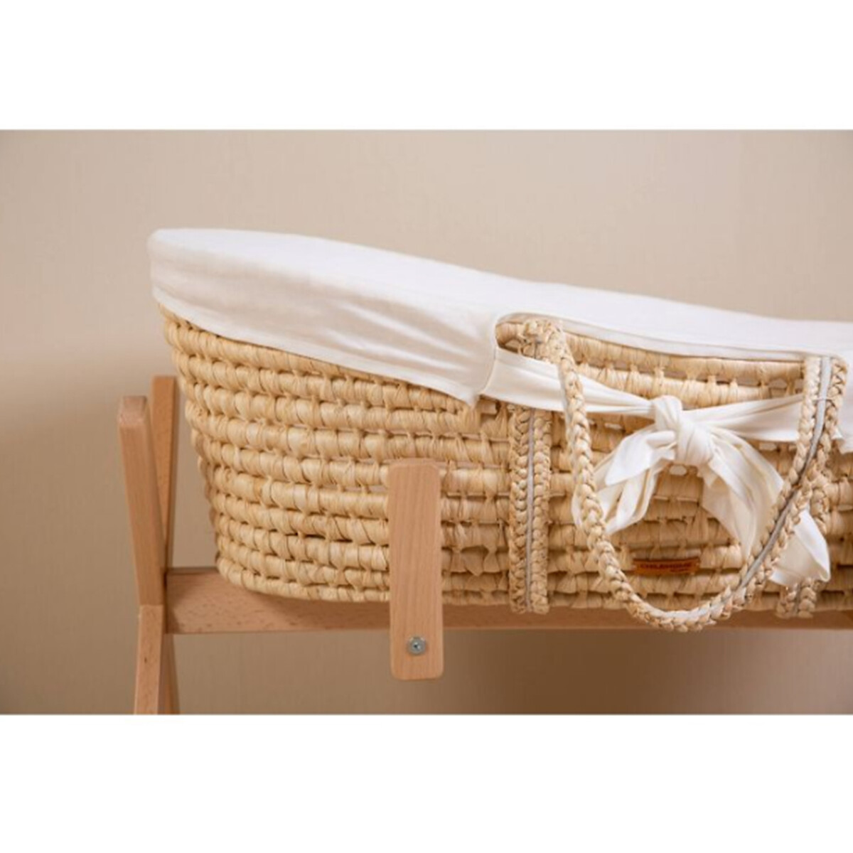 Panier moise soft natural avec matelas habillage ecru, CHILDHOME