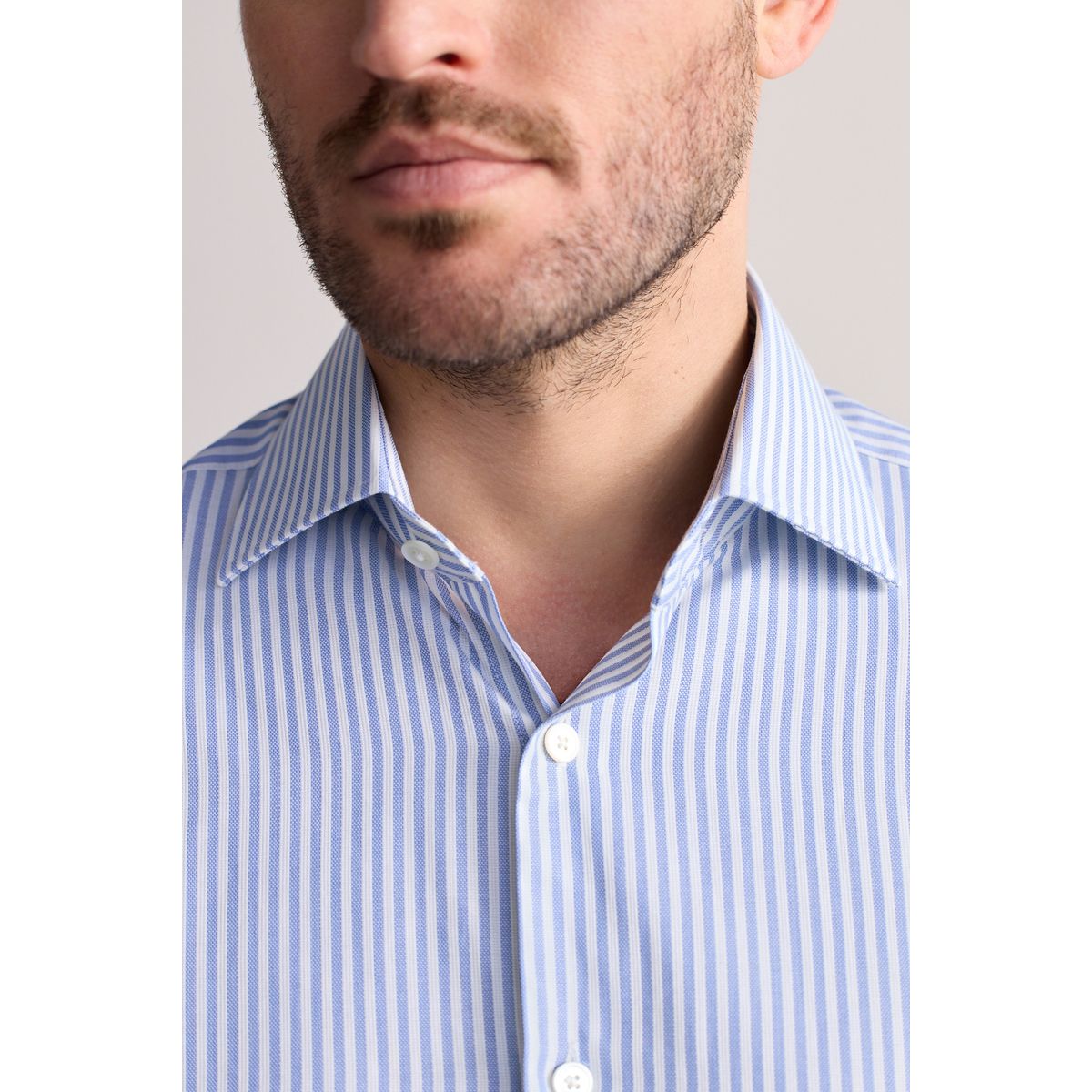 Chemise à rayures bengal 100 % coton bleu, NEXT