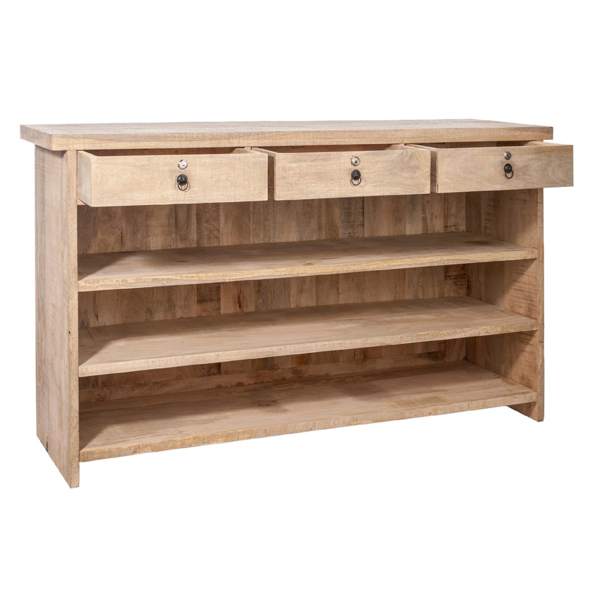 Bar en bois clair 3 tiroirs 2 tablettes - CASIMIR bois clair, HELLIN, DEPUIS 1862