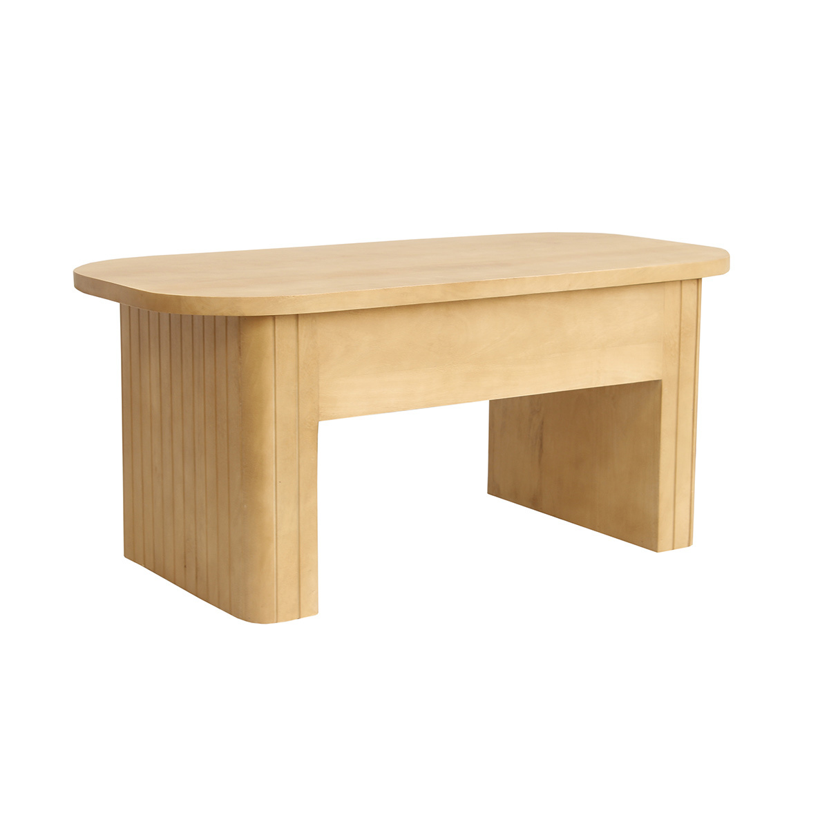 Table basse relevable rectangulaire bois manguier massif L100 cm LATIGO chêne clair, MILIBOO
