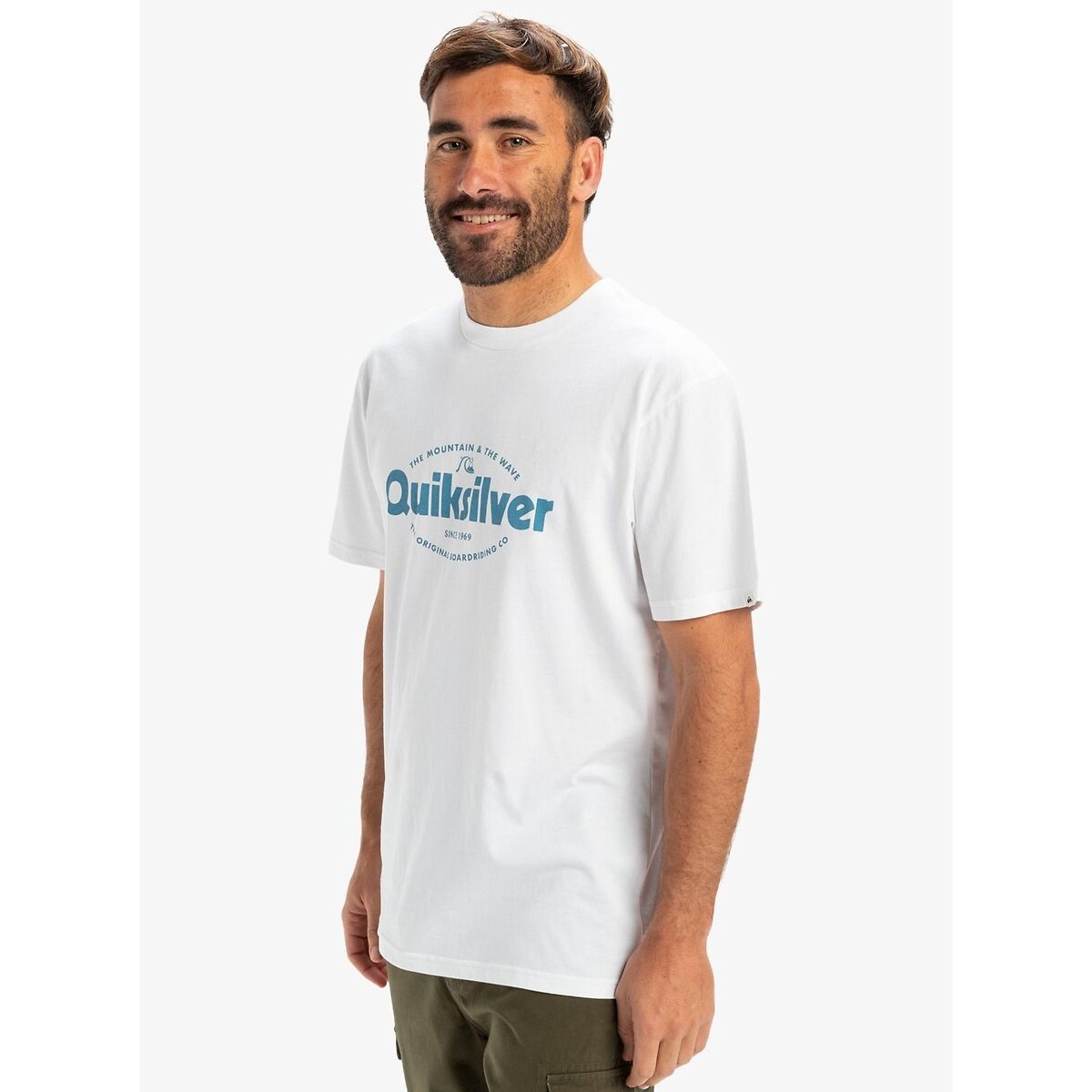 T-shirt manches courtes gros logo blanc, QUIKSILVER