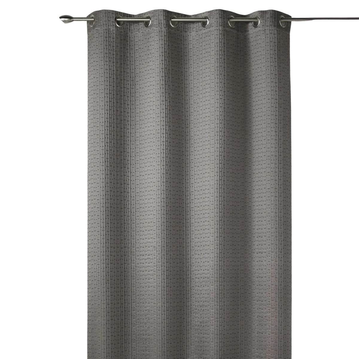 Rideau tamisant épais en jacquard uni à reliefs taupe, HOME MAISON