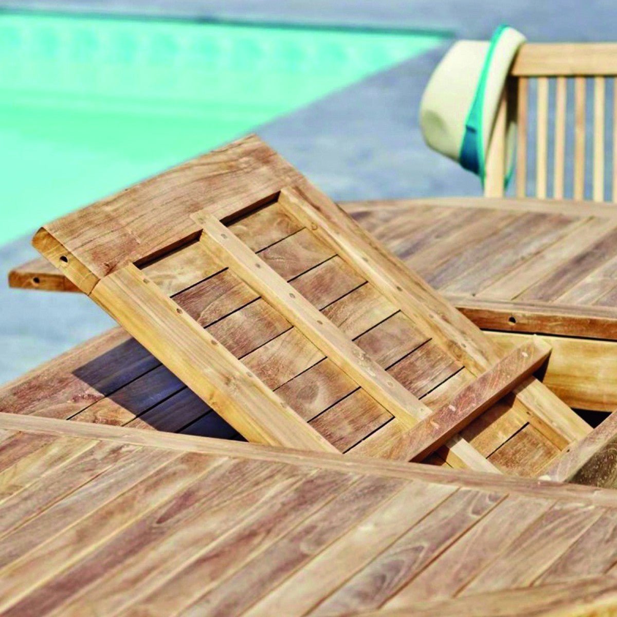 Salon de jardin en teck massif extensible 8/10 places MIDLAND naturel, BERAH GETAH