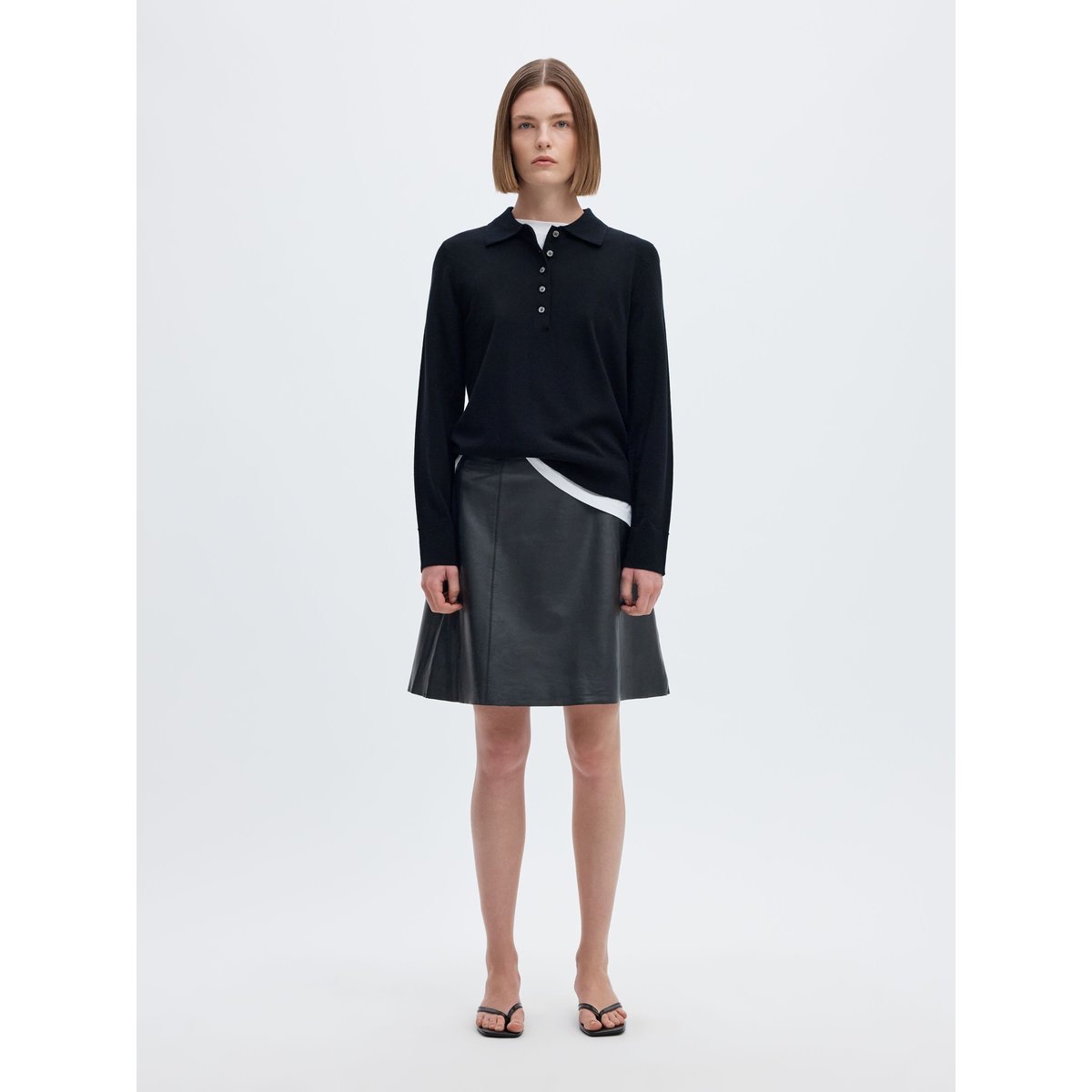 Jupe En Cuir black, SELECTED