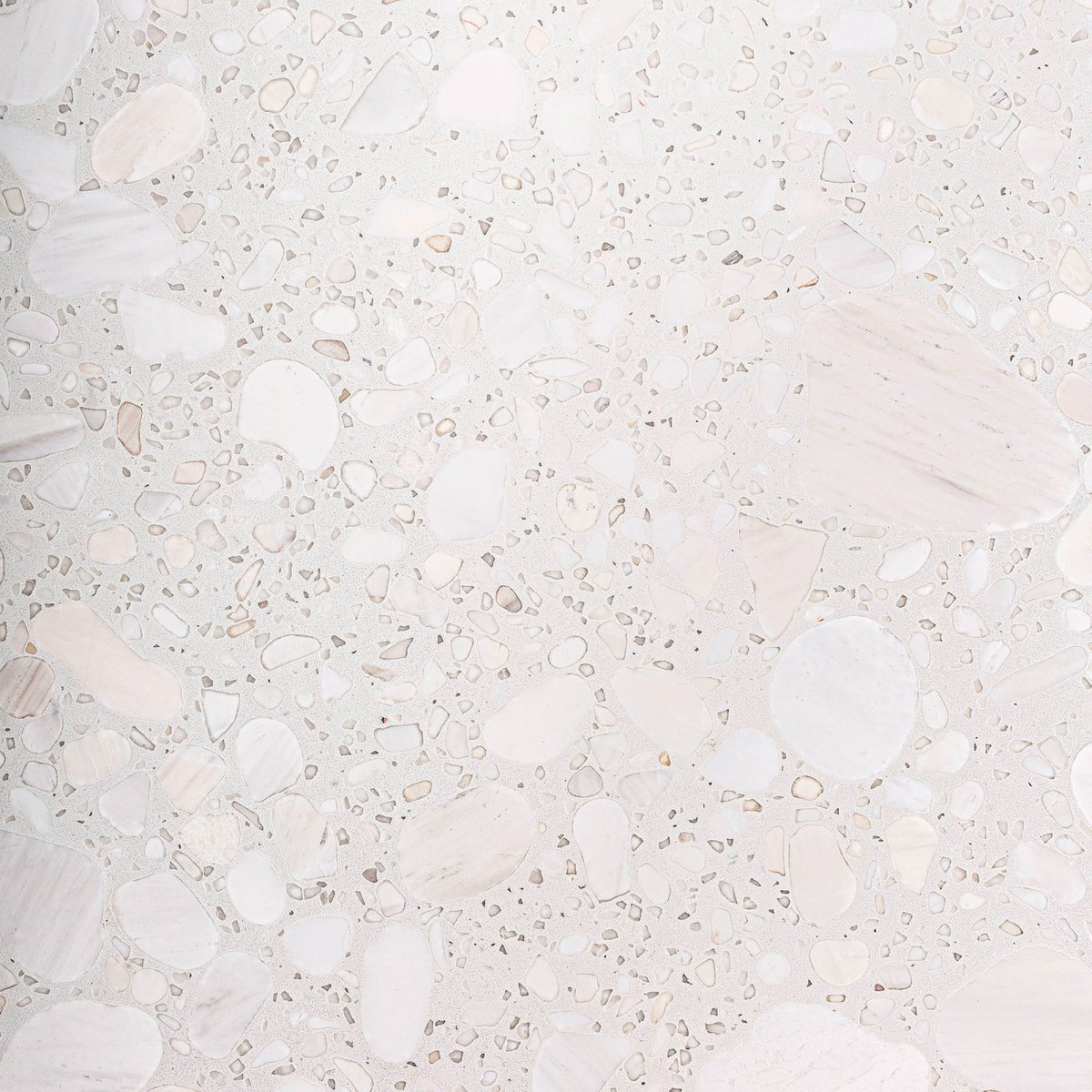 Table de bar art déco en terrazzo blanc terrazzo, chêne beige et acier doré, RECOLLECTION