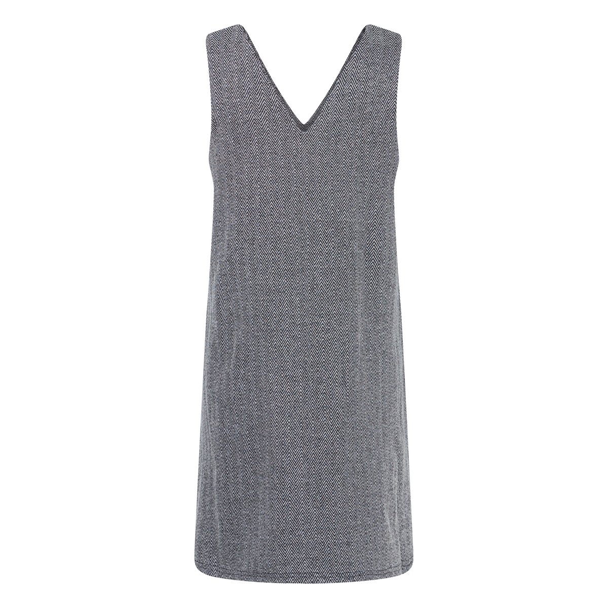 Robe décontractée noir blanc black/white herringbone, ICHI