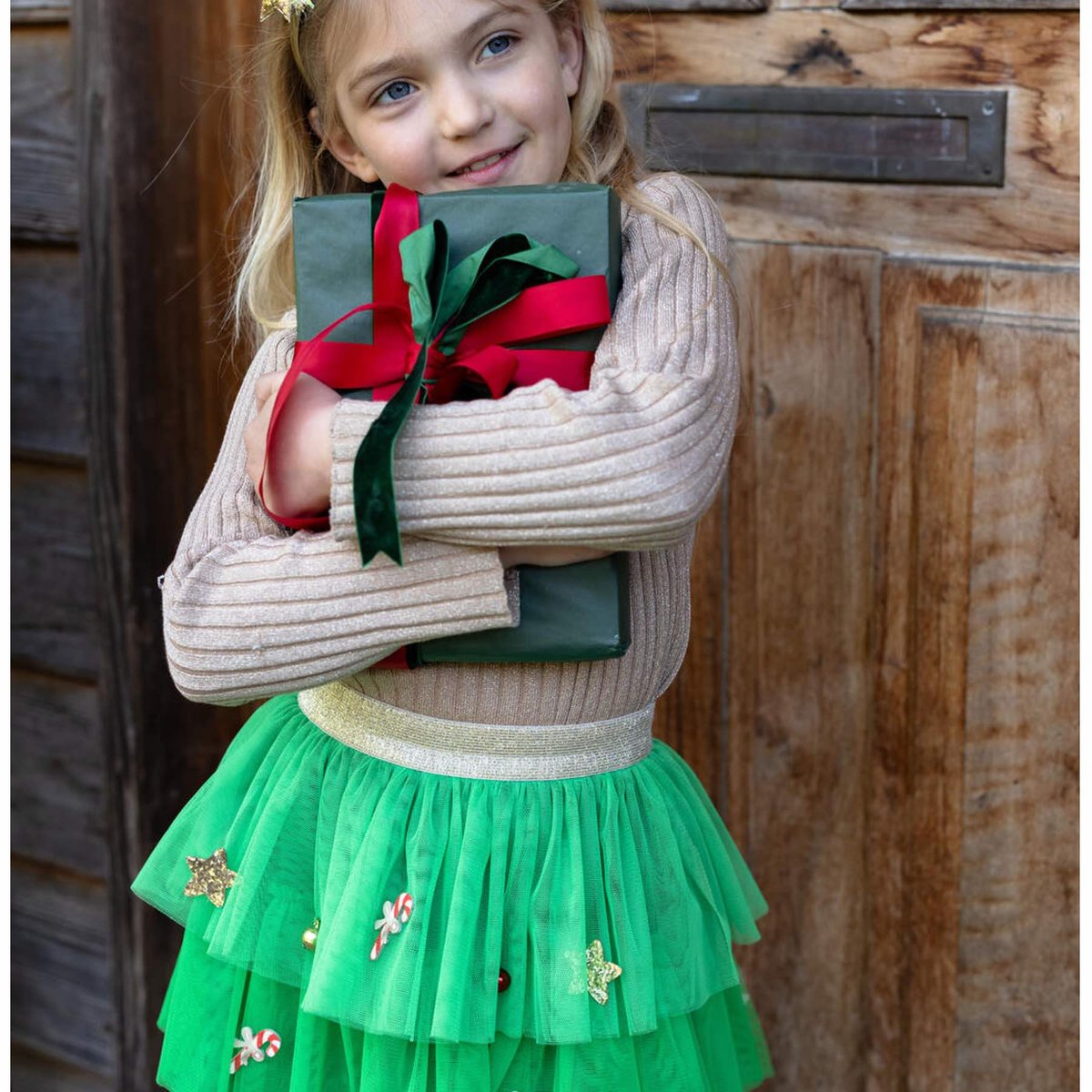 Déguisement enfant jupe tutu noël vert, GREAT PRETENDERS