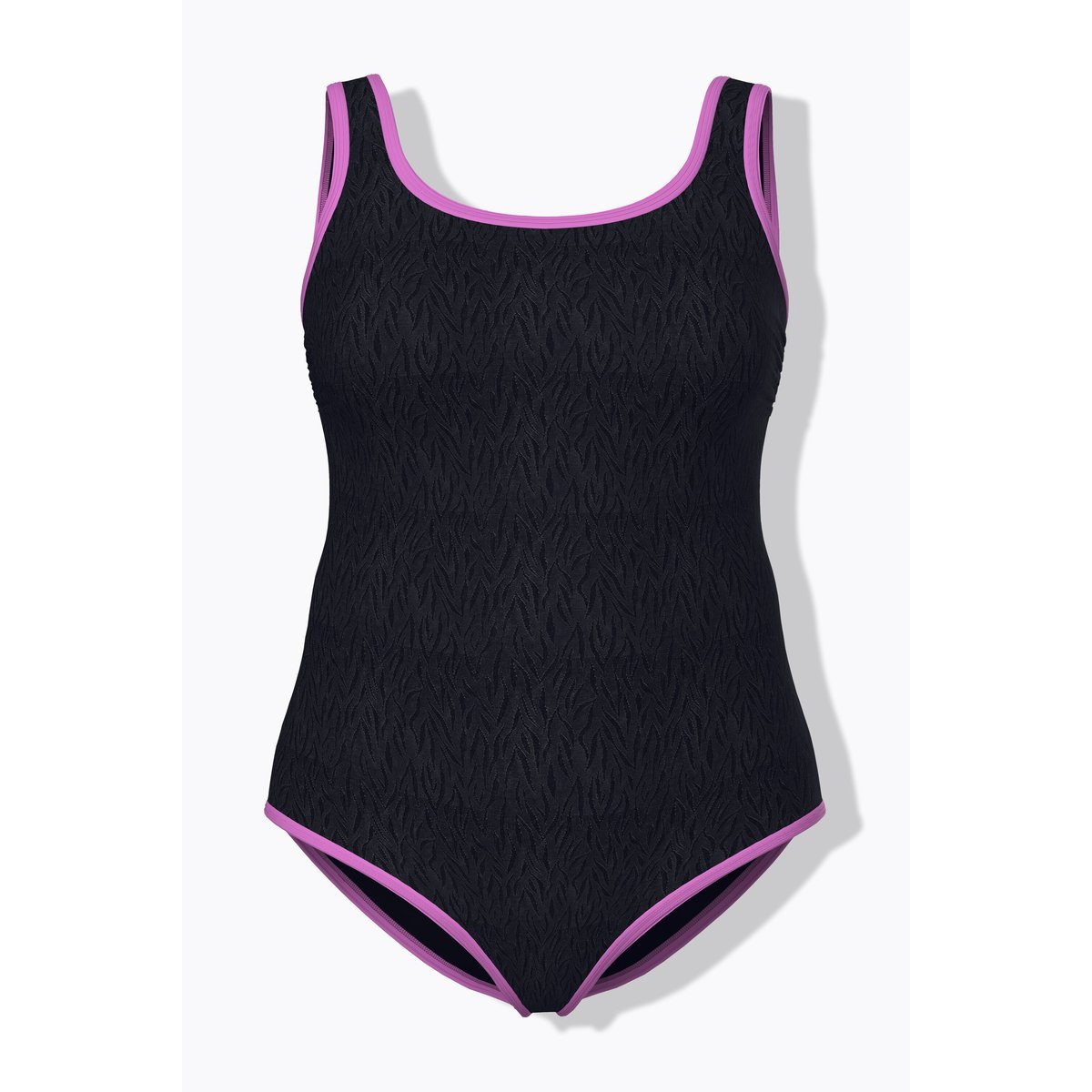 Maillot de bain, passepoils colorés noir, ULLA POPKEN