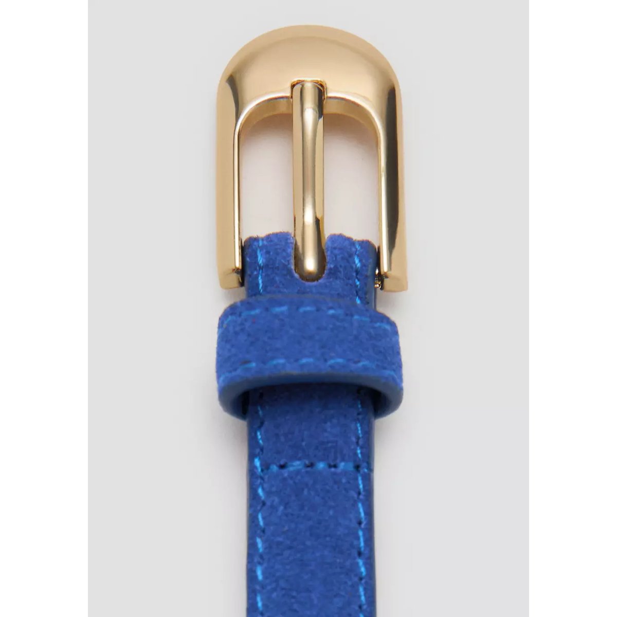 Ceinture 100 % cuir bovin bleu, MANGO