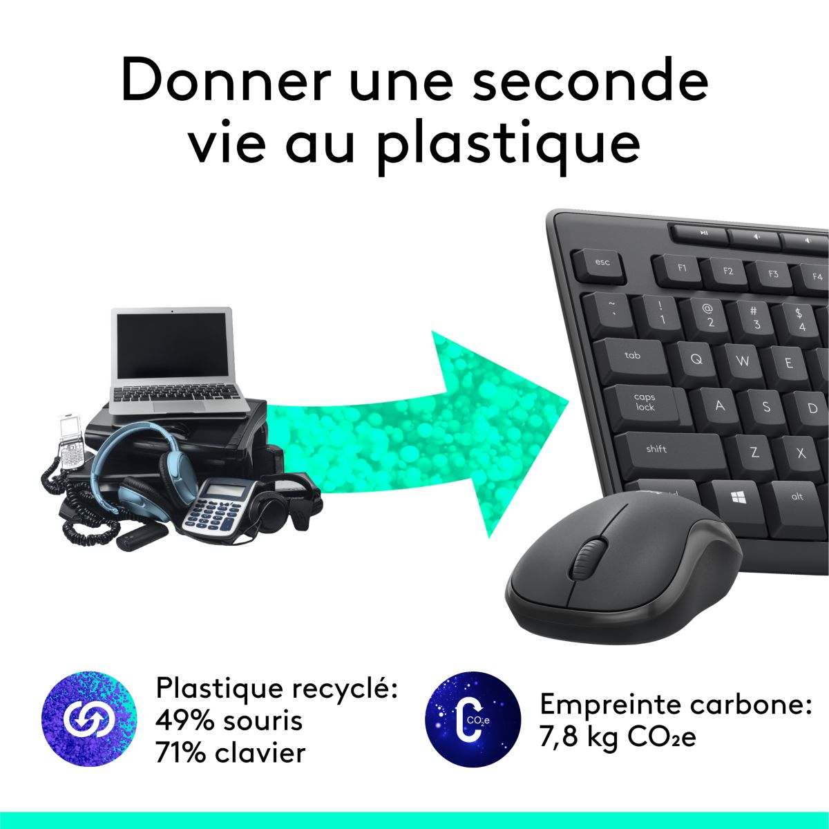 Clavier + Souris MK295 Silent Wireless Combo gris, LOGITECH