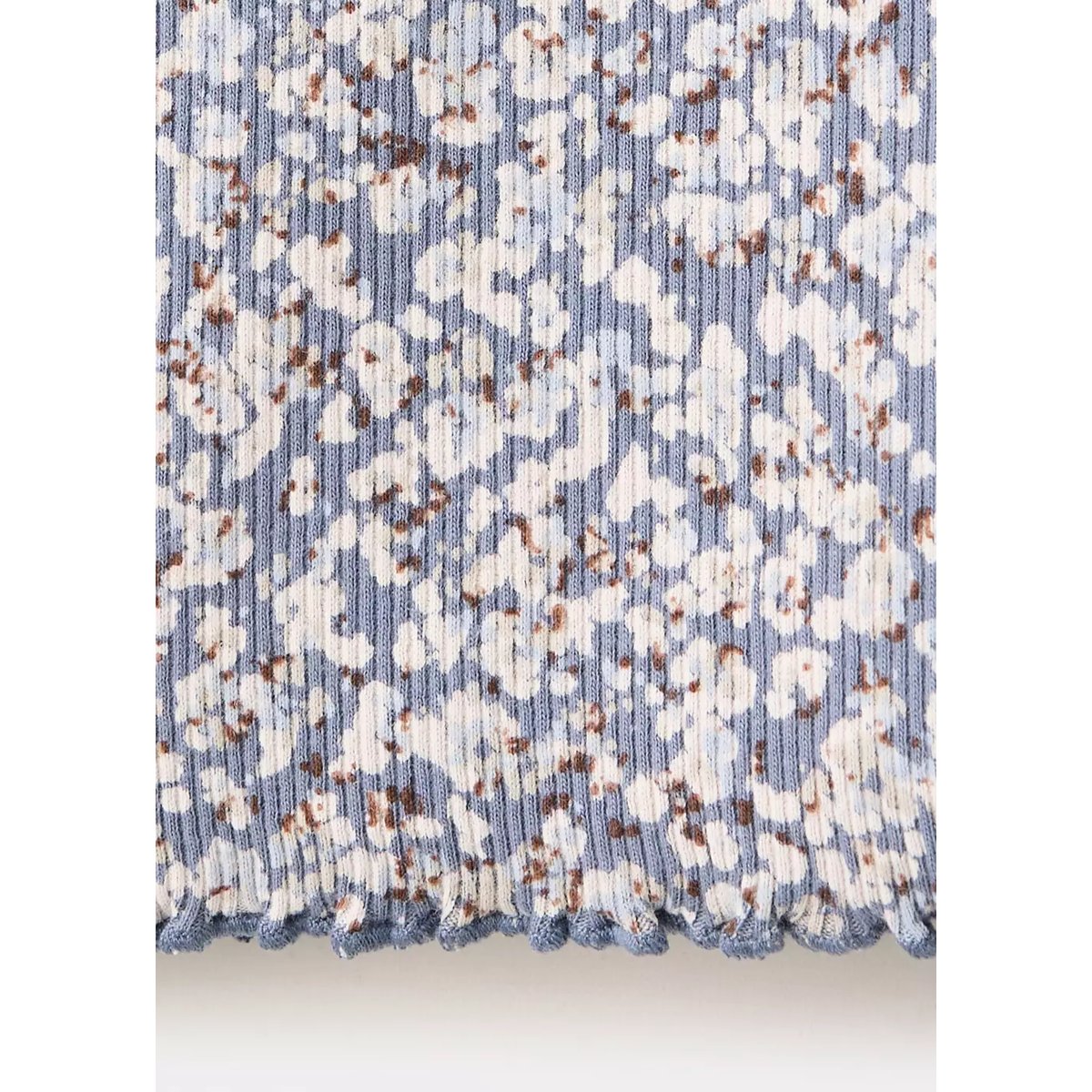 T-shirt côtelé fleurs bleu, MANGO BABY