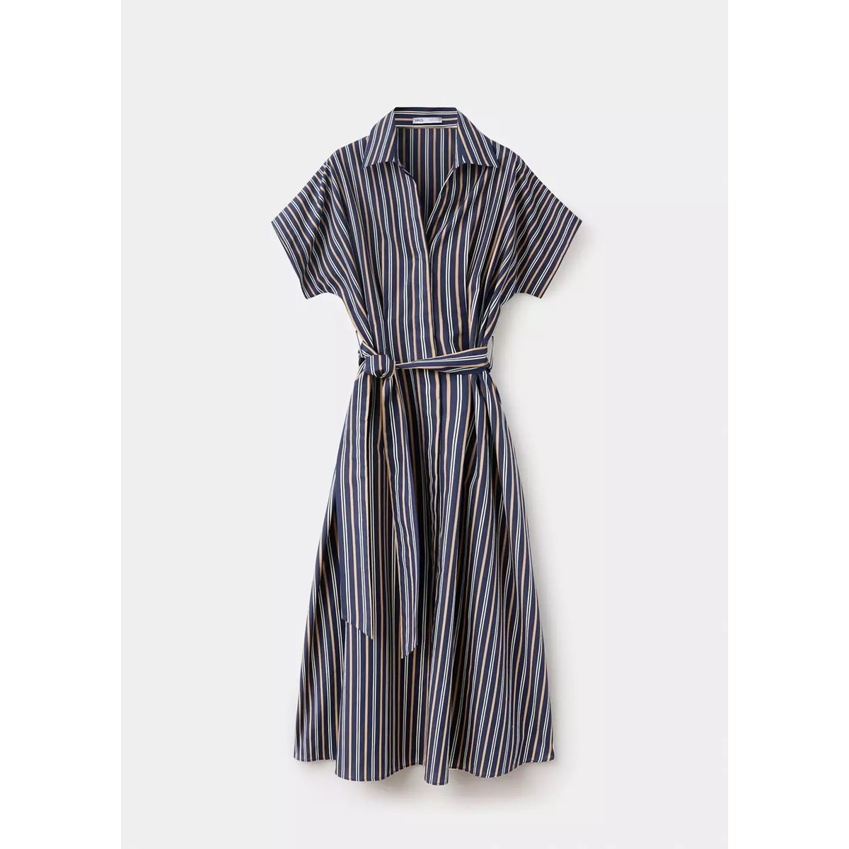 Robe chemisier à rayures bleu marine, MANGO