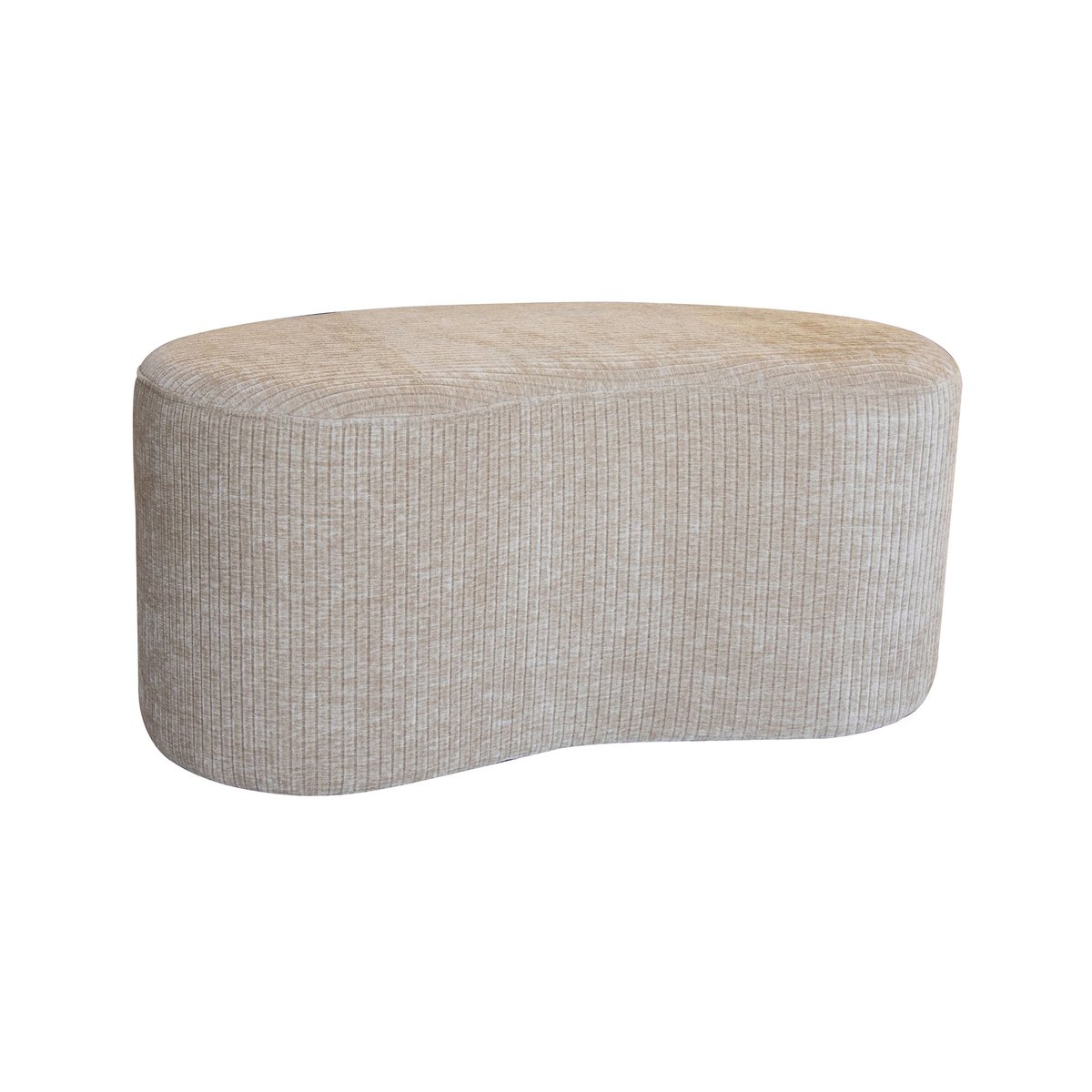 Banc en tissu bouclette et structure en bois, COME beige, NOW'S HOME