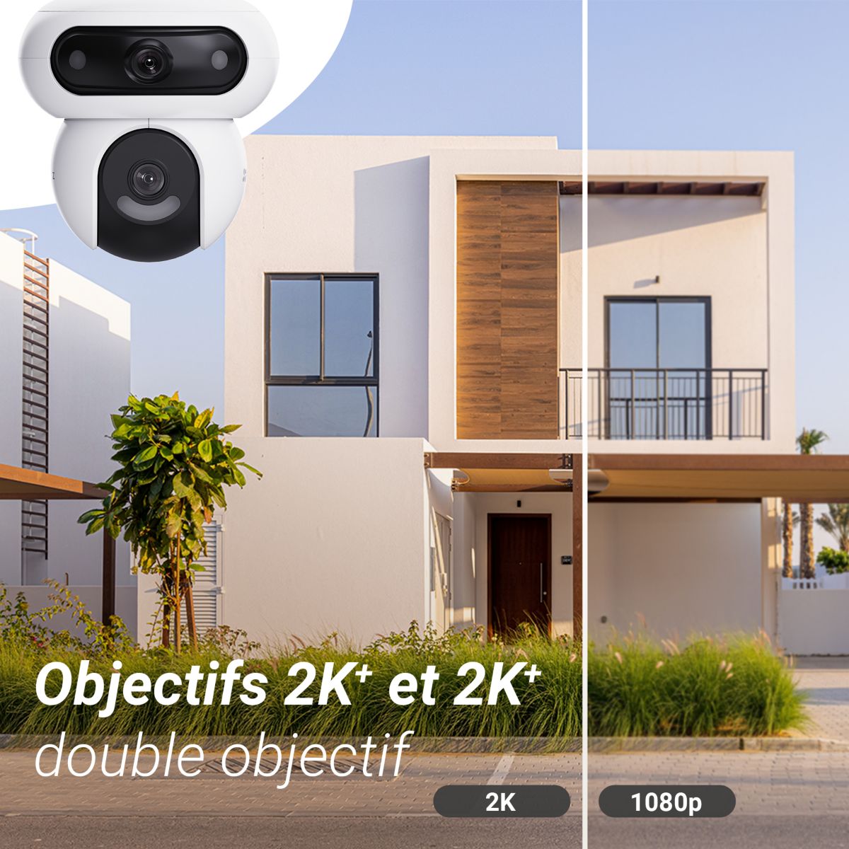 Caméra de surveillance H90 - Double optique 2K+ motorisée couleur unique, EZVIZ