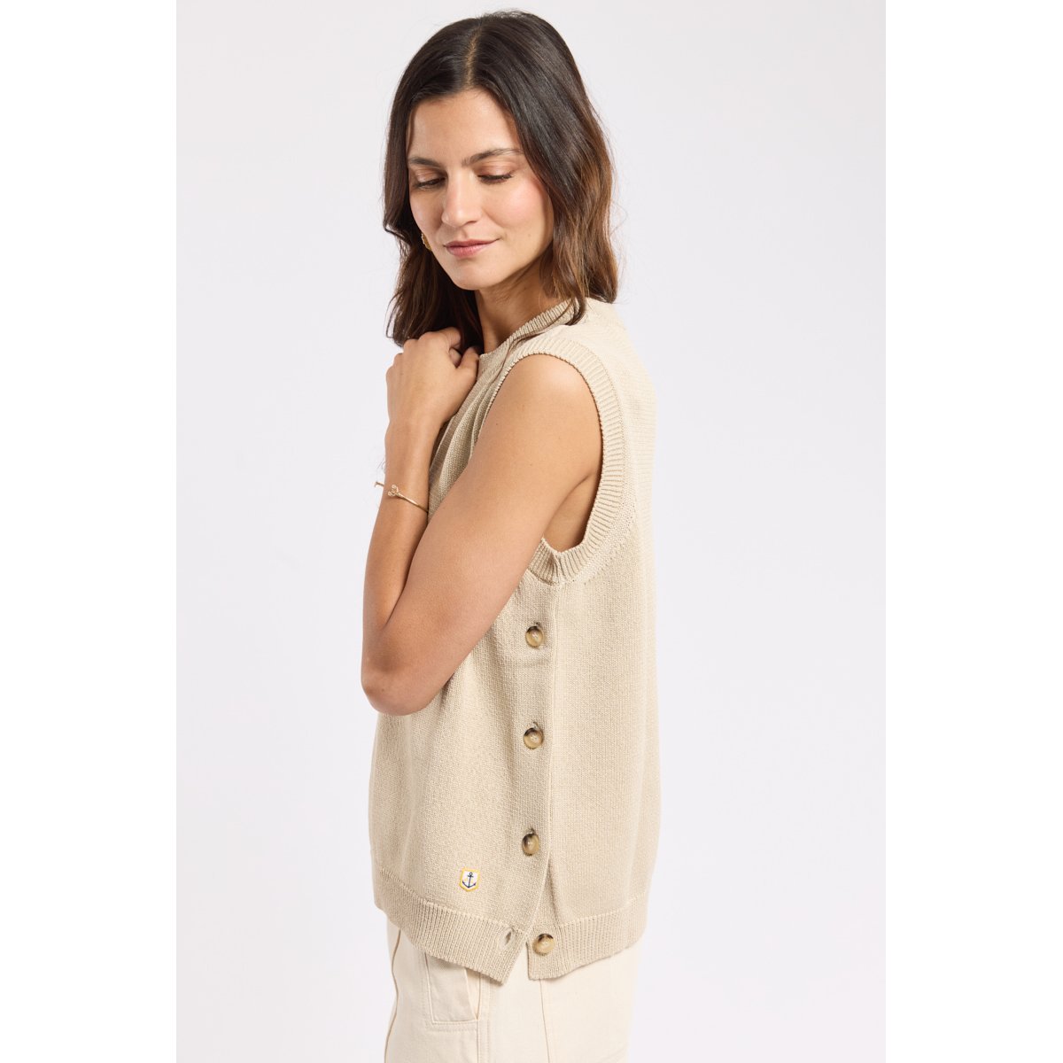 Débardeur en maille Héritage en coton HERITAGE naturel, ARMOR-LUX