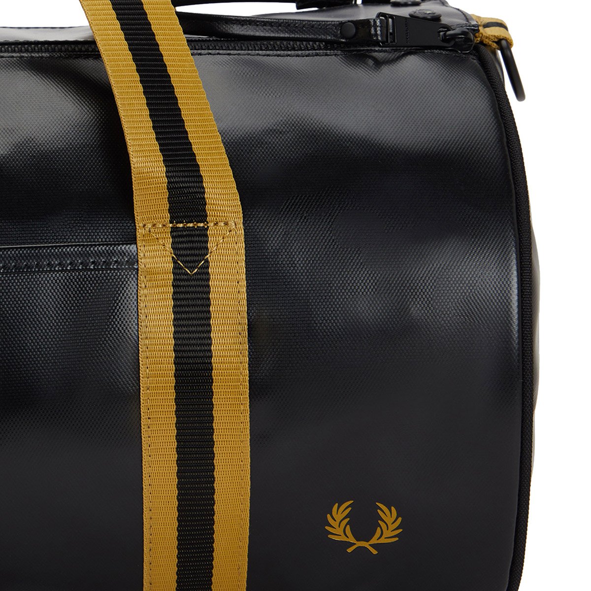 Sac de sport TIPPED CLASSIC BARREL BAG black gold, FRED PERRY