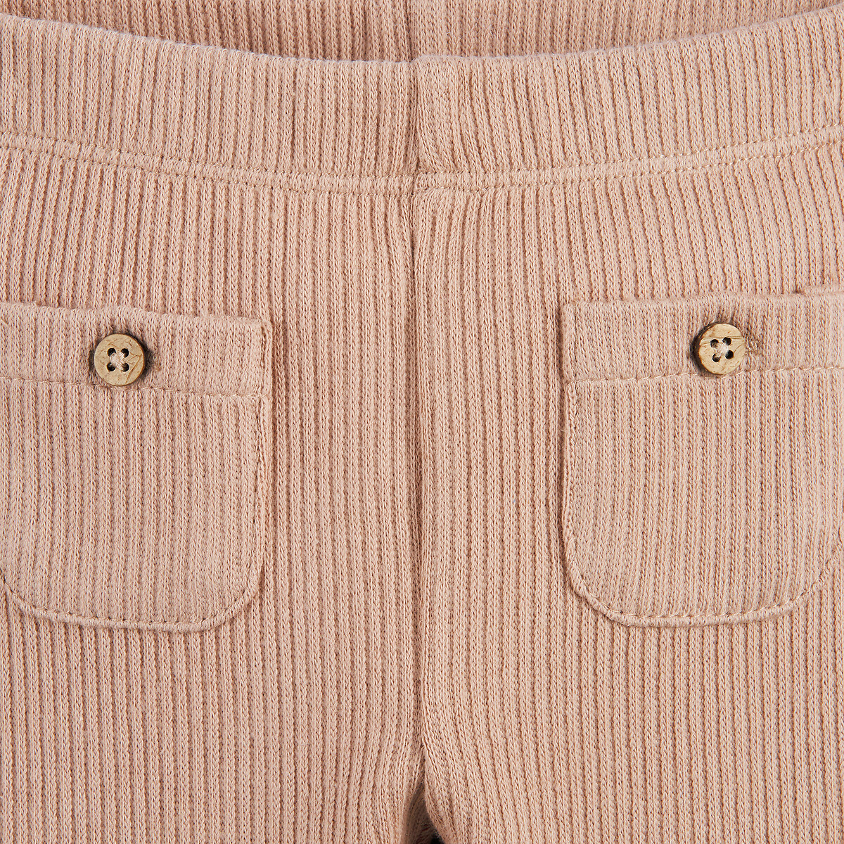 Set van 2 geribde leggings wit+kastanje, LA REDOUTE COLLECTIONS