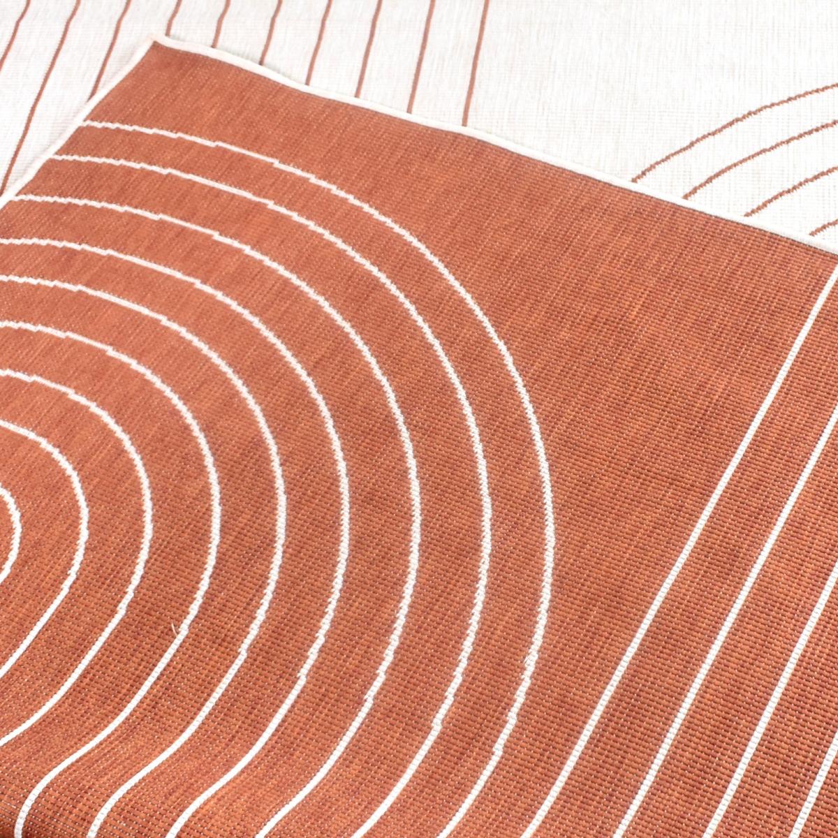 Tapis extérieur, kilim reversible AN REVERSIBLE terracota, écru, UN AMOUR DE TAPIS