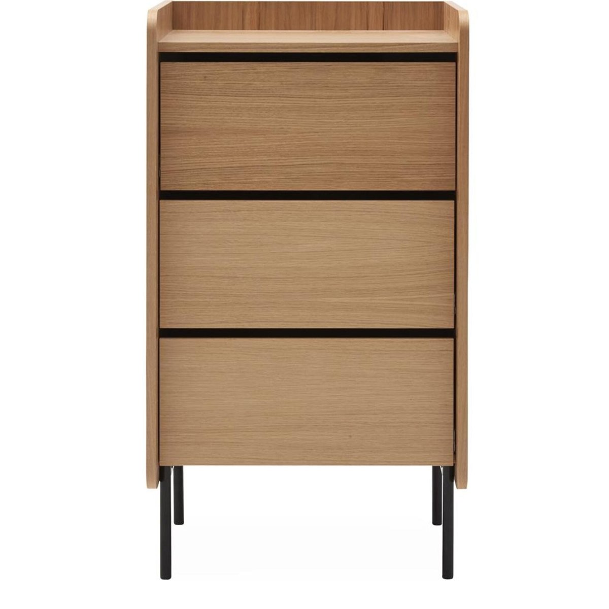 Commode 3 tiroirs avec pieds en métal naturel, TERRE DE NUIT