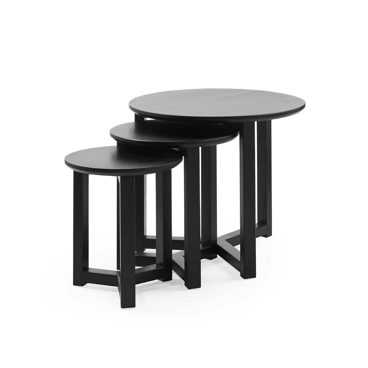 Nyra Oak Nesting Side Tables (Set of 3) black, SO'HOME