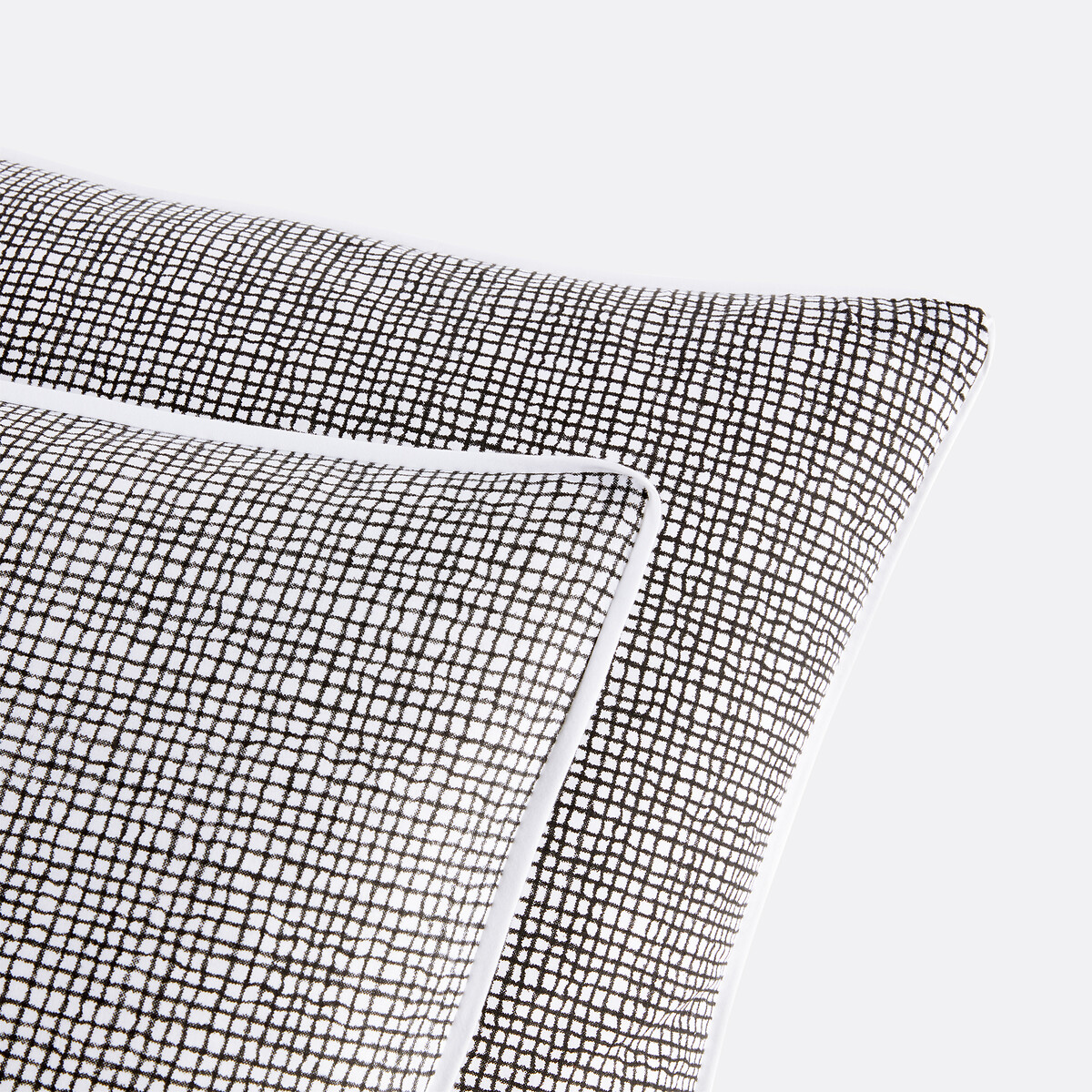 Federa per guanciale puro cotone, Jinties bianco/nero, LA REDOUTE INTERIEURS
