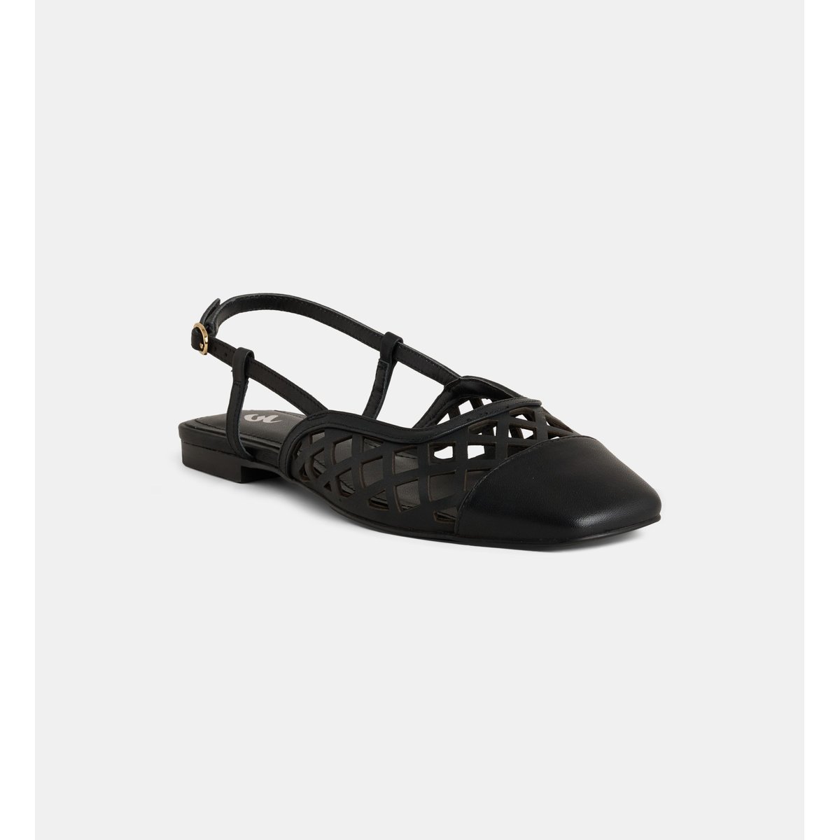 Ballerines slingback plates ajourées bettina cuir noir, GALERIES LAFAYETTE