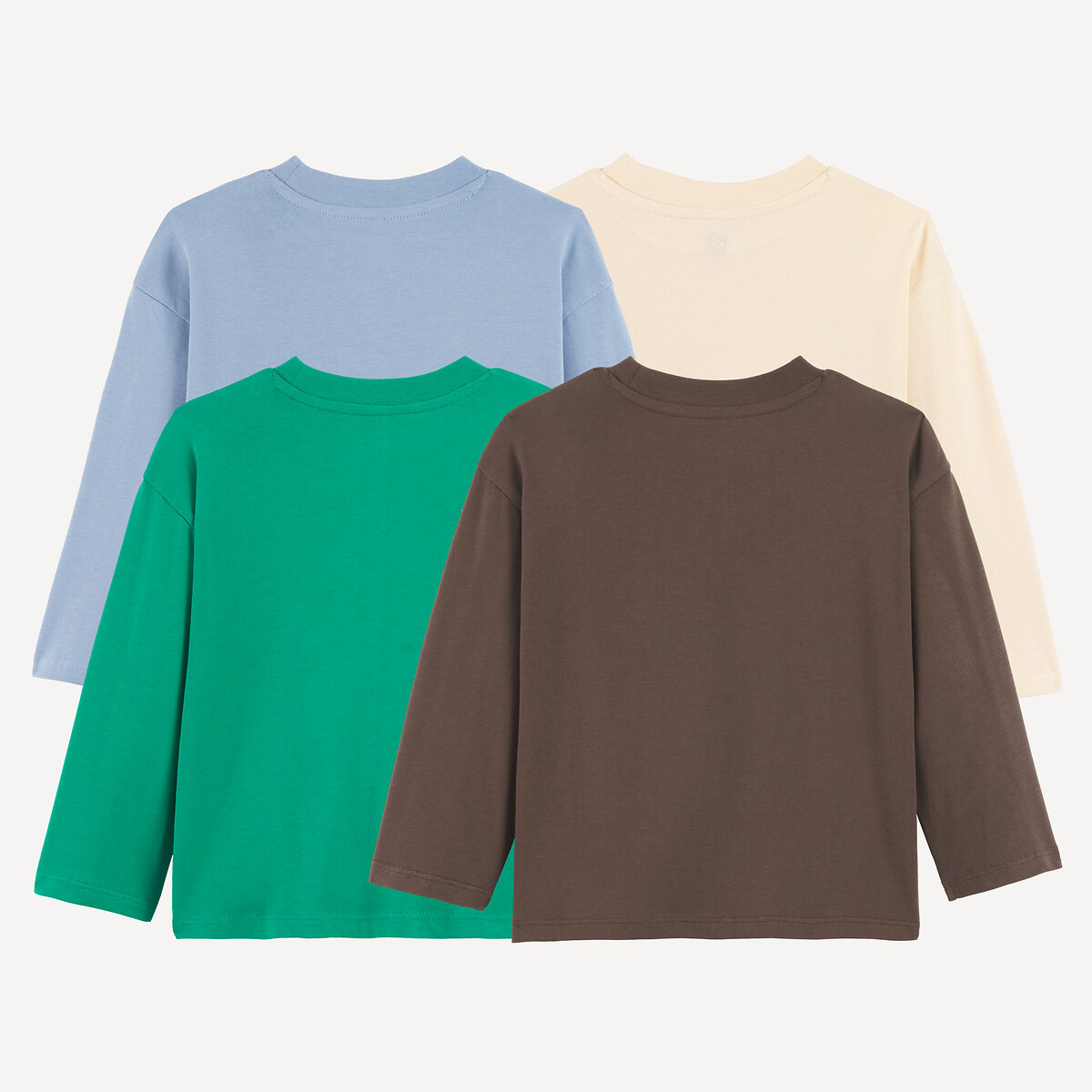 Lot de 4 T-shirts manches longues imprimés multicolore, LA REDOUTE COLLECTIONS