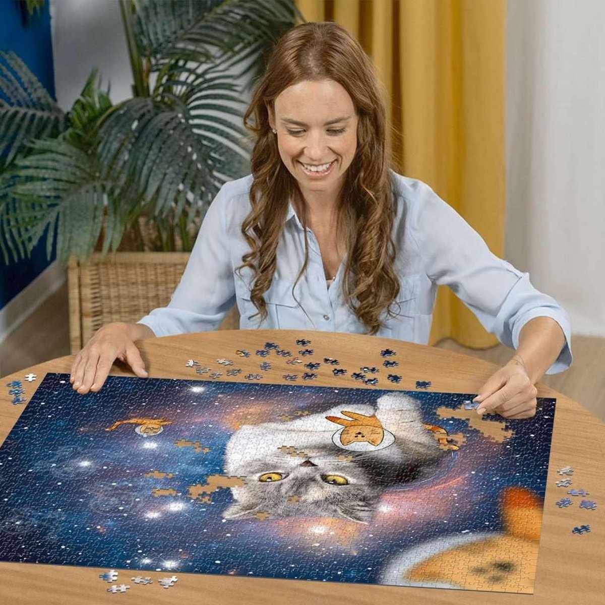Puzzle - Chats volant dans l'espace multicolore, RAVENSBURGER