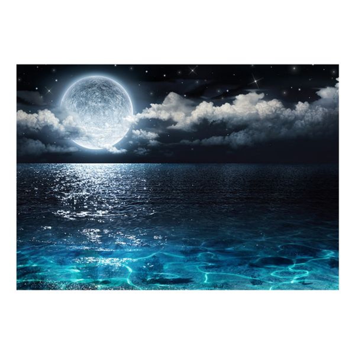 Papier peint intissé panoramique Paysage Blue Lagoon bleu, EDEN